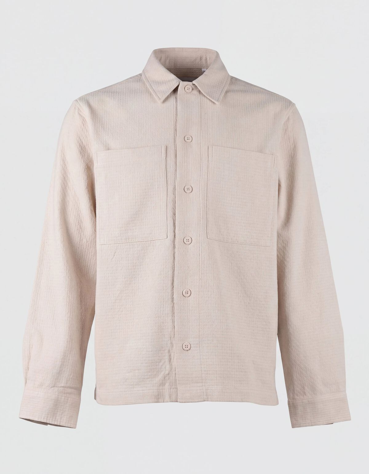 Block-Jacquard-Overshirt Hellgrau SHOEBY MEN