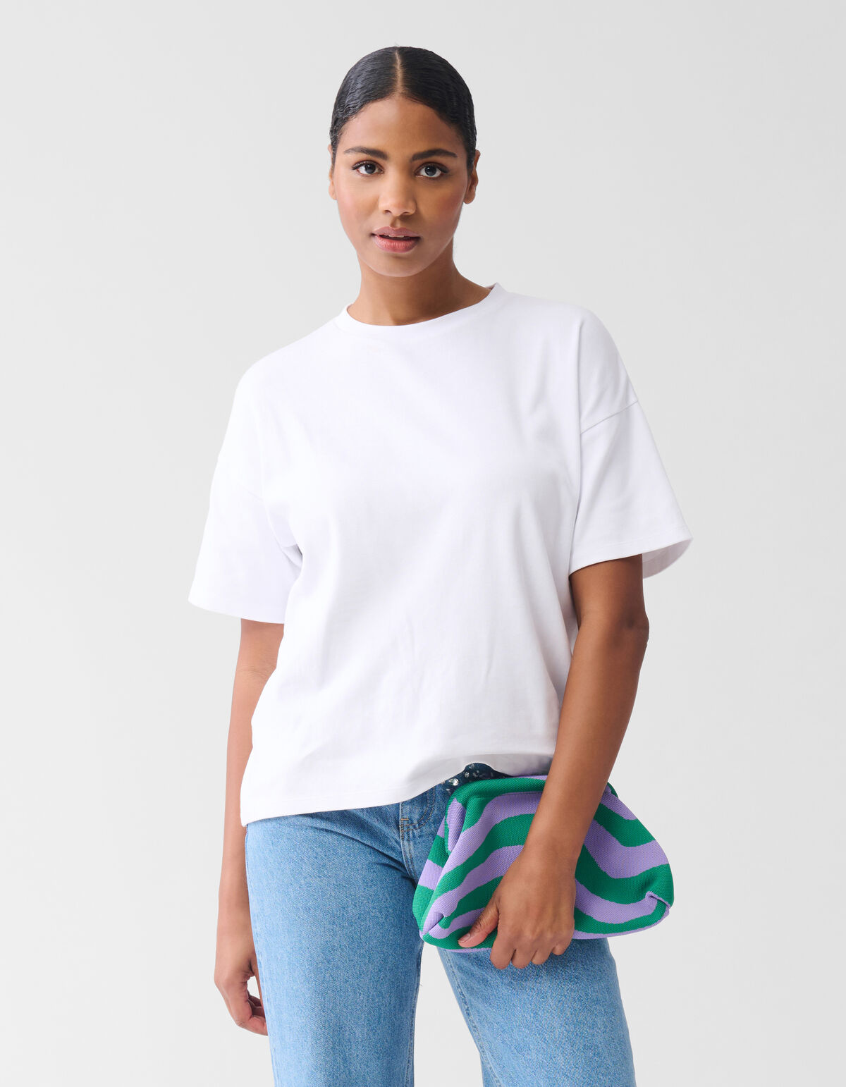 gestrickte Clutch in Gr&uuml;n SHOEBY ACCESSOIRES