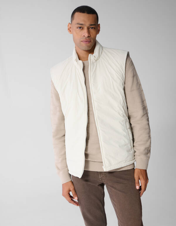Bodywarmer mit Logo in Regular Fit Sand SHOEBY MEN
