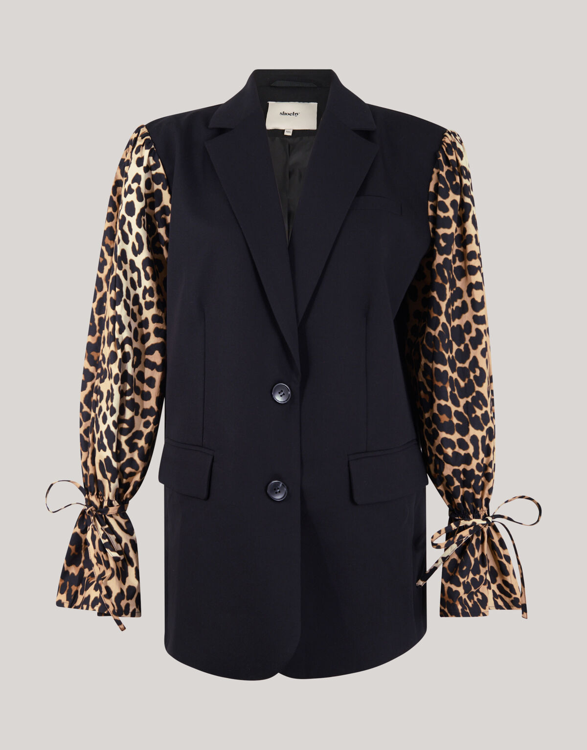 Leopard Popeline Blazer Schwarz SHOEBY WOMEN