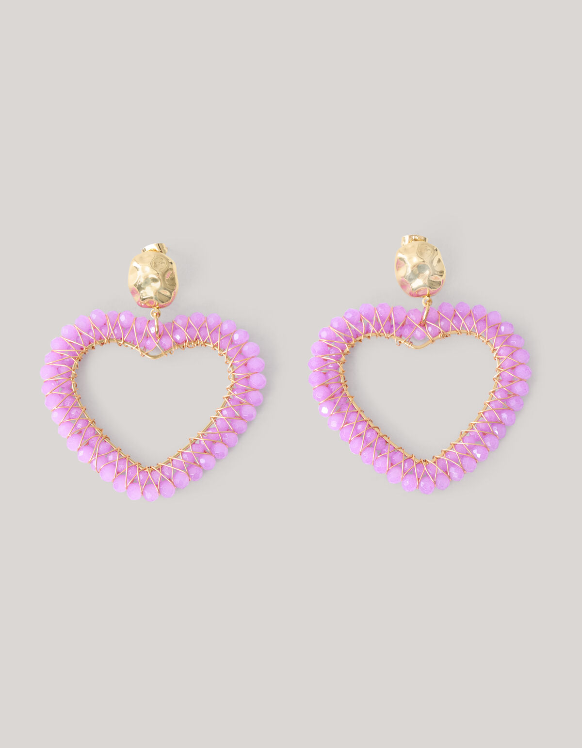 Perlenohrringe Herz Rosa SHOEBY ACCESSOIRES