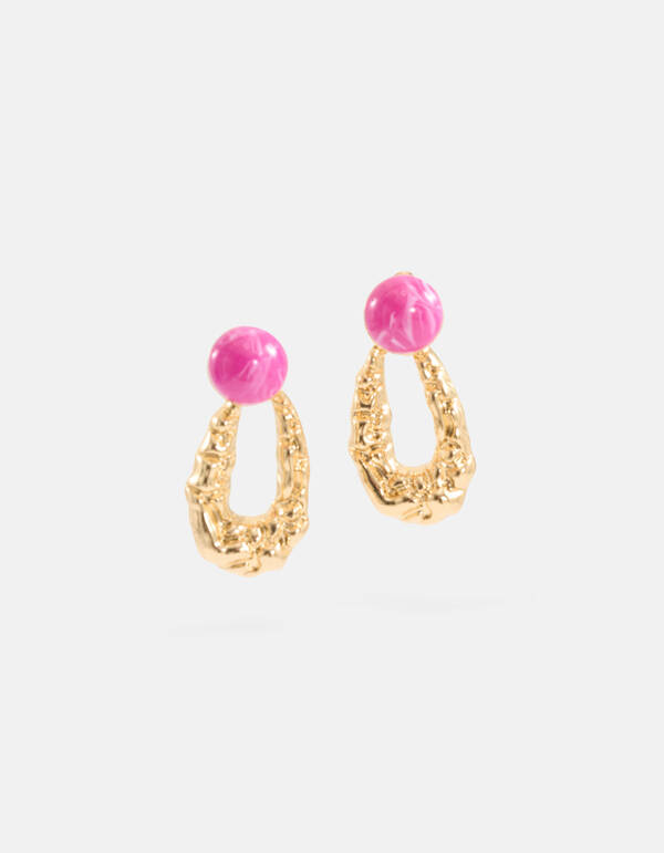 Ovale Stein-Ohrringe Gold SHOEBY ACCESSOIRES