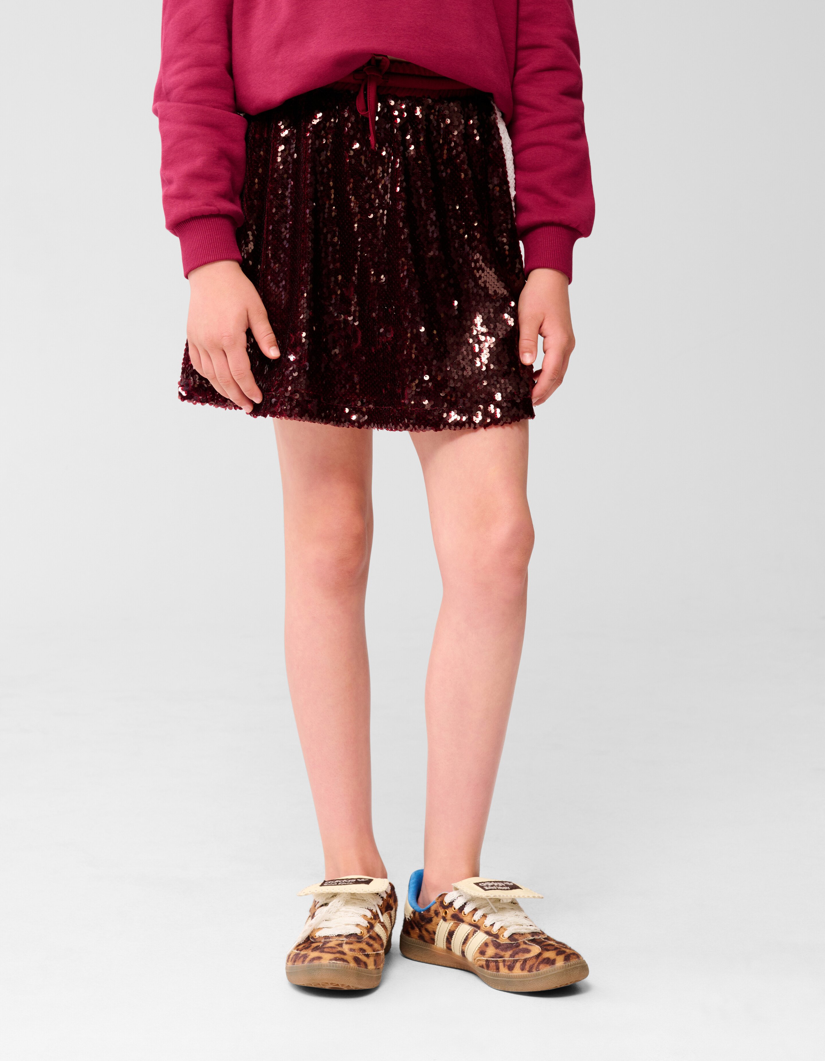 Pailletten Minirock Dunkelrot SHOEBY GIRLS