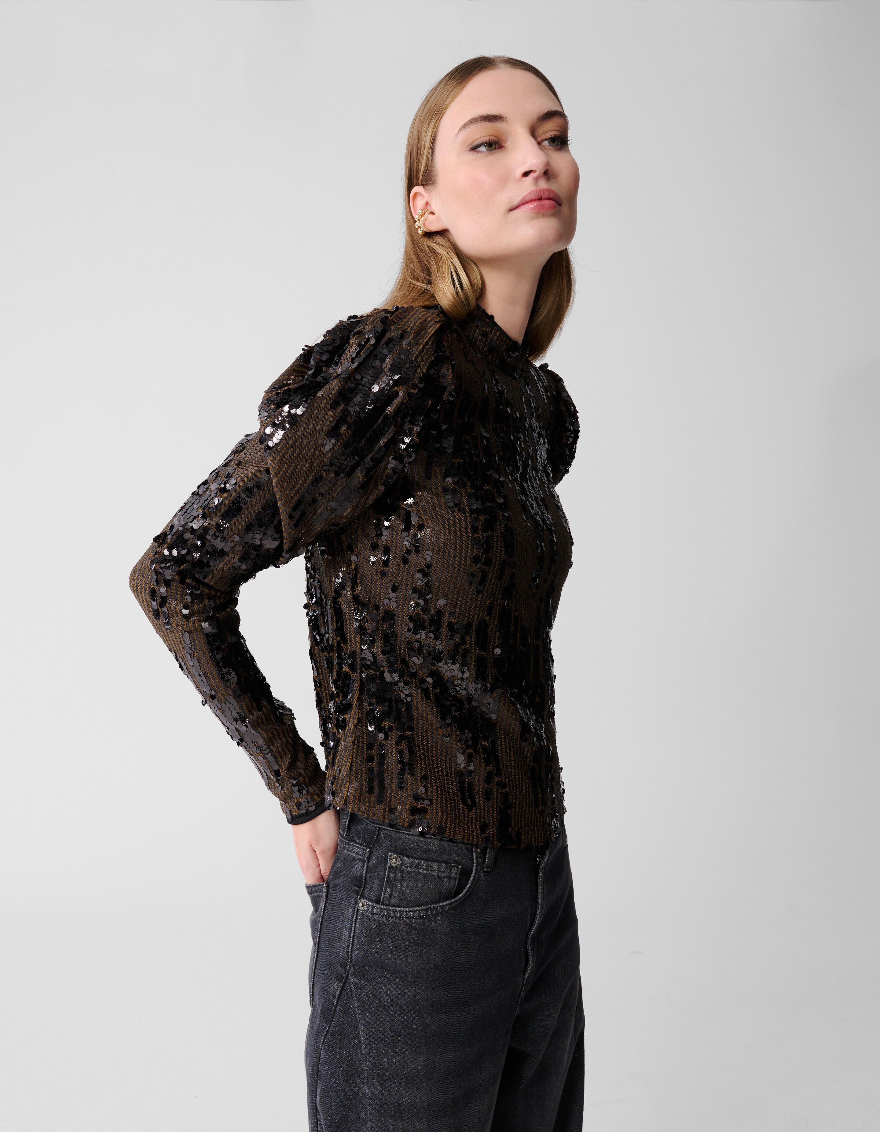 Paillettentop Khaki SHOEBY WOMEN