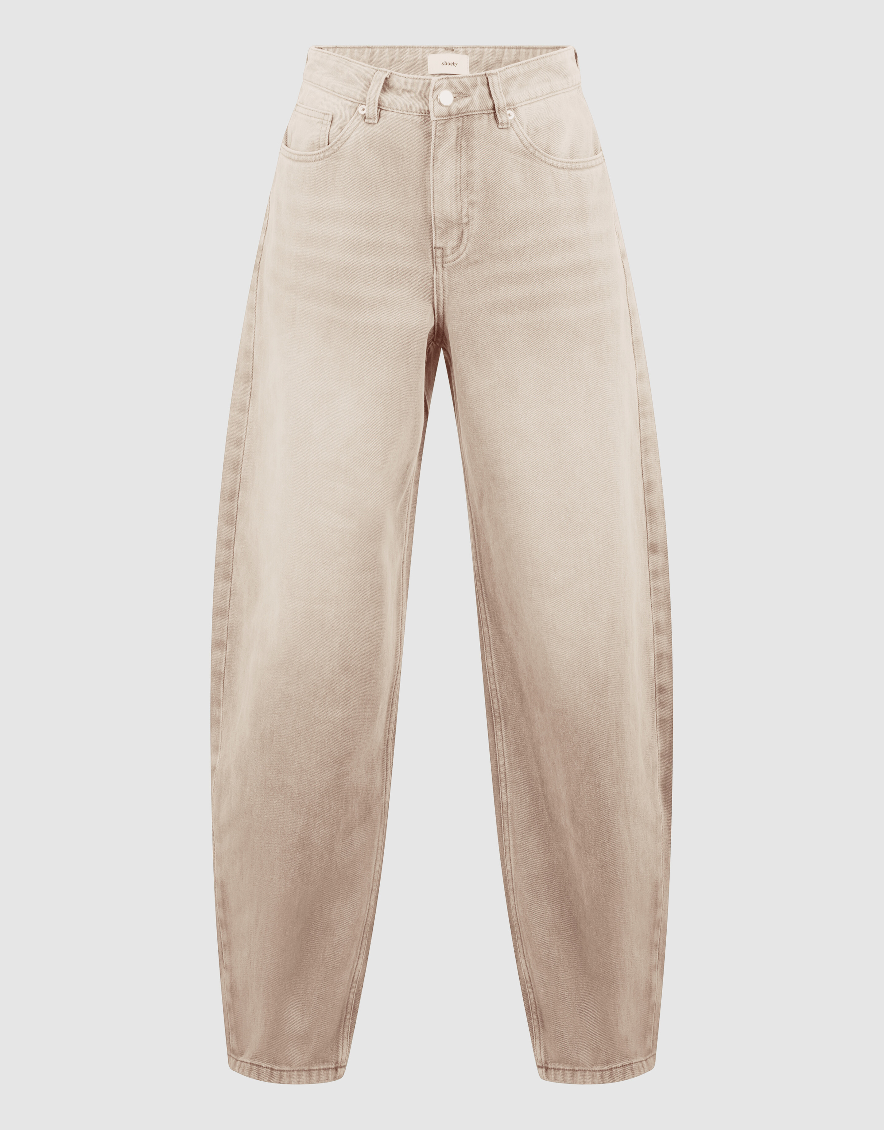 Baggy Fit Jeans Washed Zand SHOEBY WOMEN