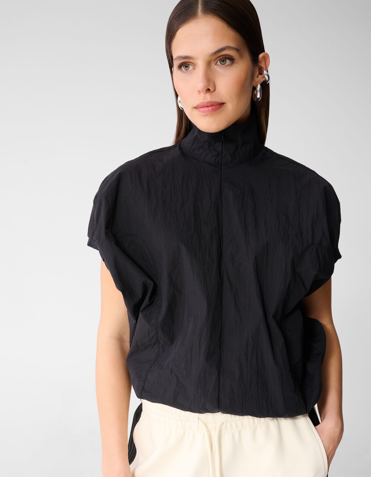 Oversized Balloon Fit Bluse Schwarz SHOEBY WOMEN