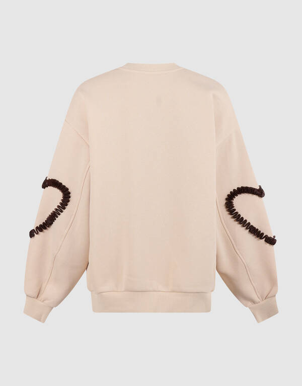 Balloon Fit Heart Pullover Gebrochenem Wei&szlig; SHOEBY GIRLS