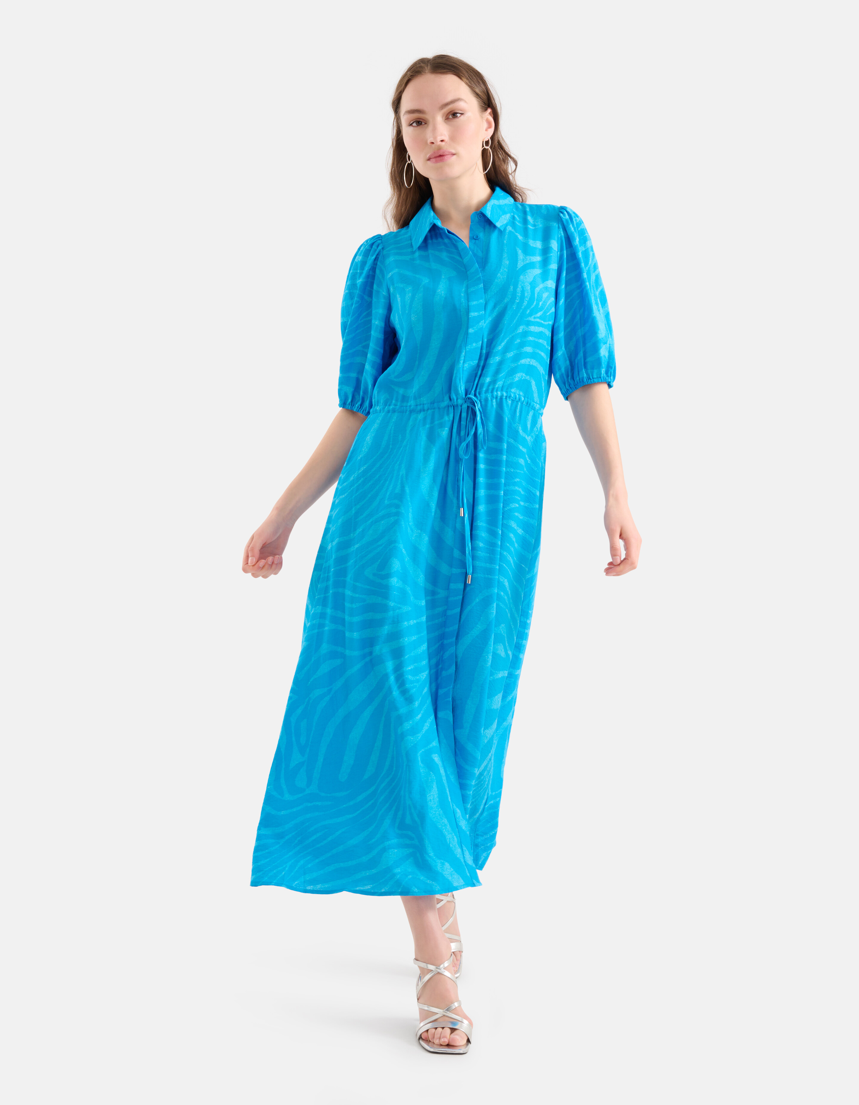Zebra Print Maxikleid Blau SHOEBY WOMEN