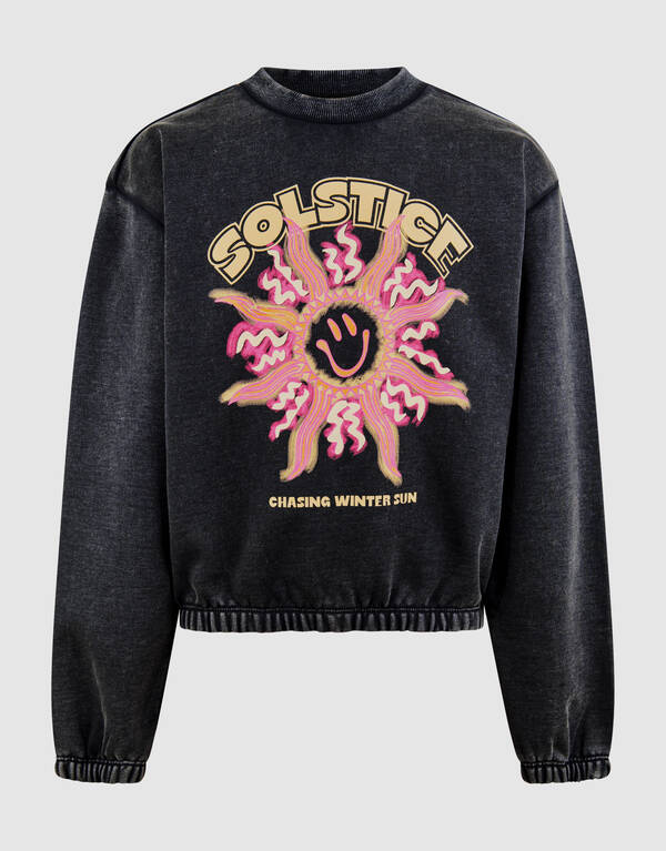 Solstice Artwork Sweater Donkergrijs SHOEBY GIRLS