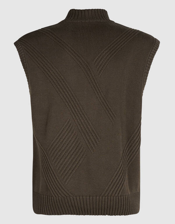 Gestrickter Bodywarmer dunkelbraun SHOEBY MEN