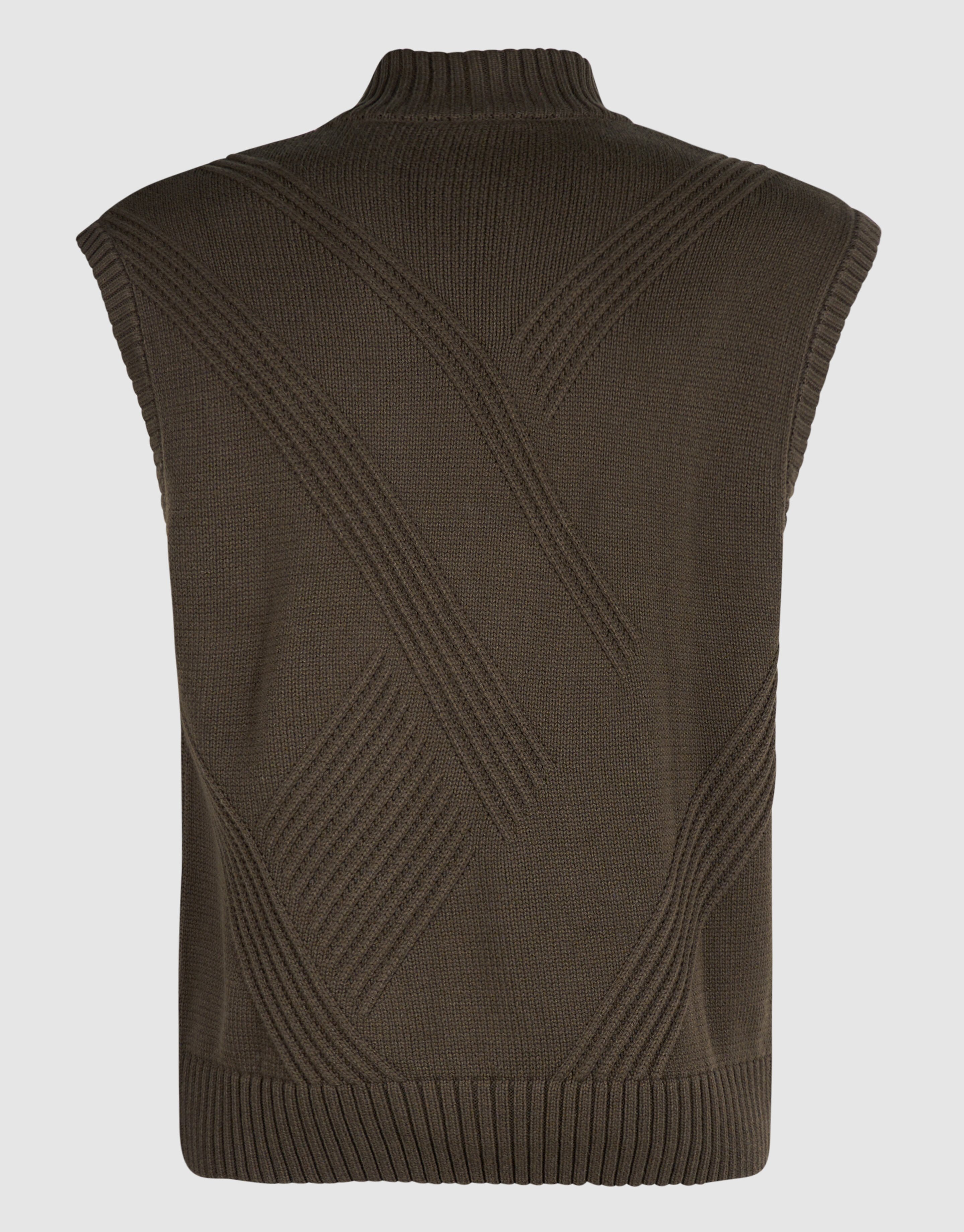 Gestrickter Bodywarmer dunkelbraun SHOEBY MEN