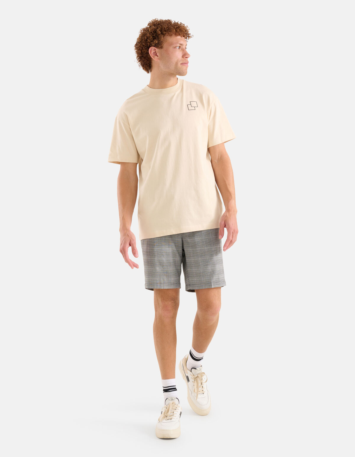 Stickerei-T-Shirt Beige SHOEBY MEN