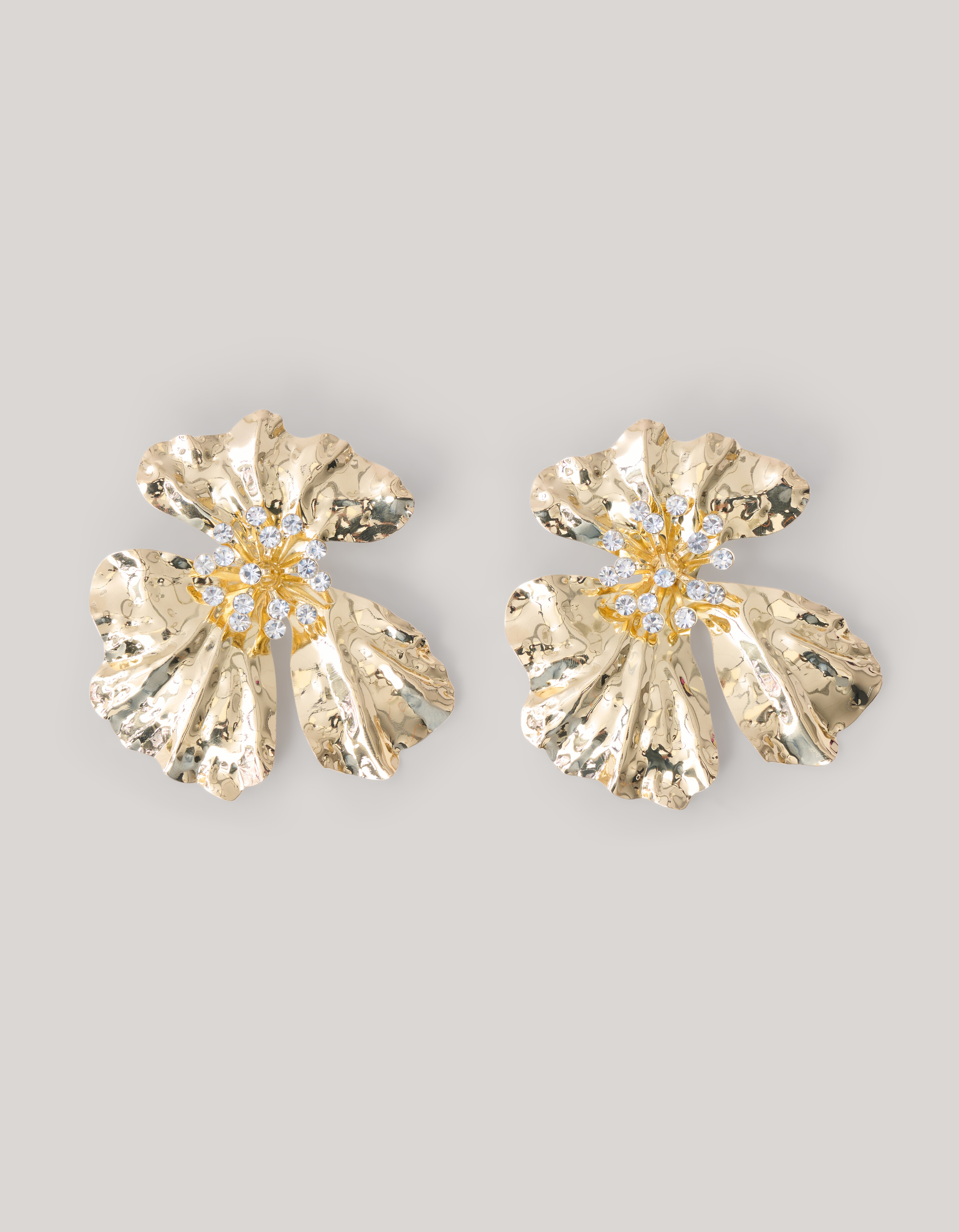 Statement Blumenohrringe Gold SHOEBY ACCESSOIRES