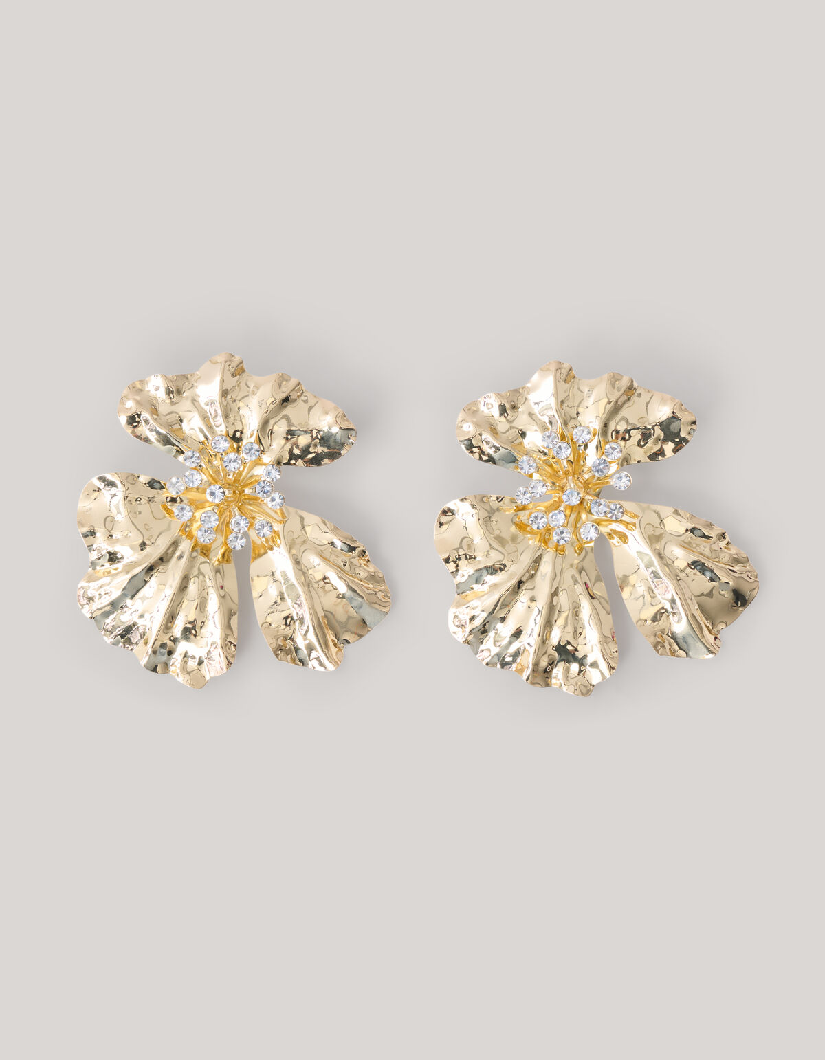 Statement Blumenohrringe Gold SHOEBY ACCESSOIRES
