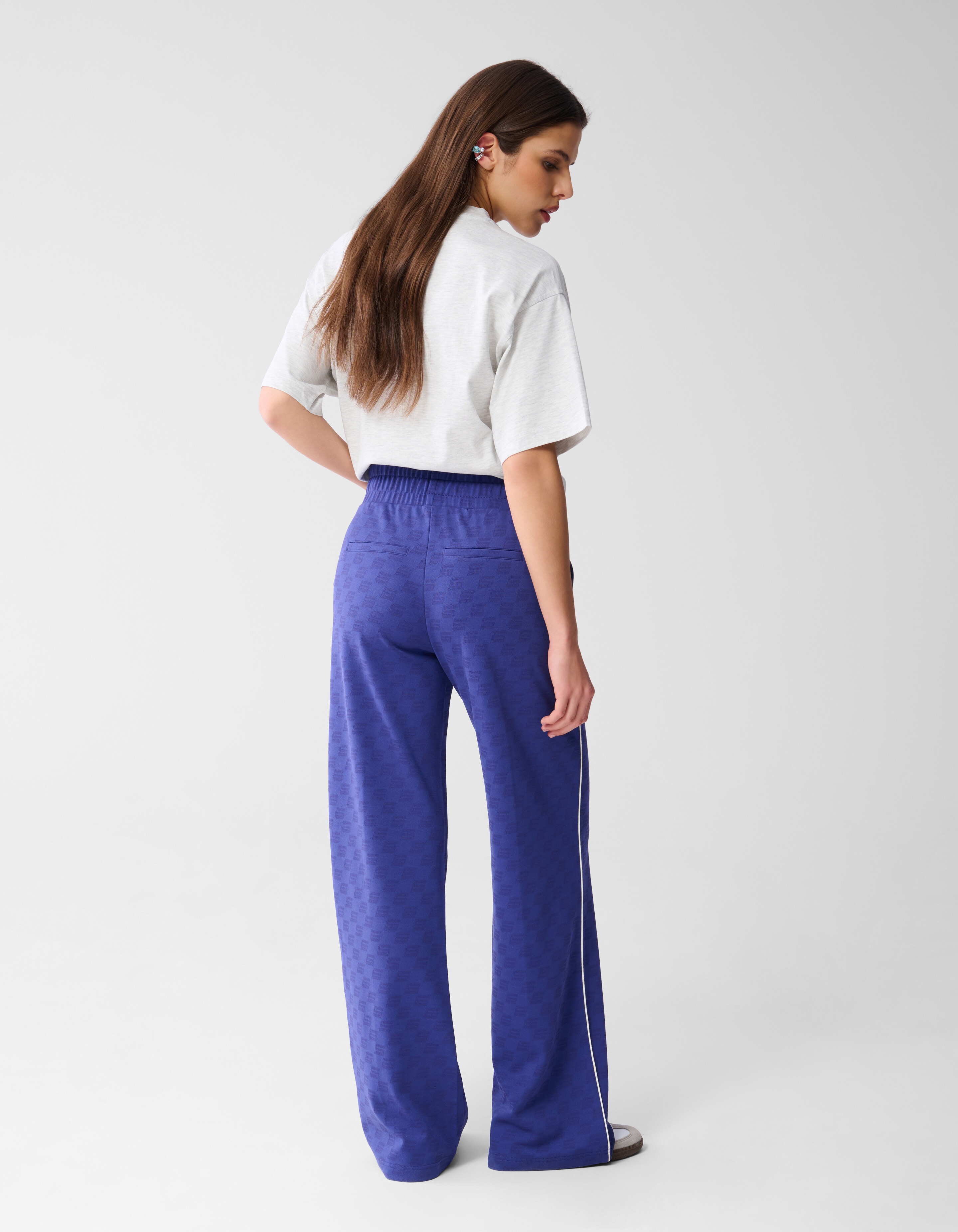Sportliche Jacquard-Hose Paars By Monica SHOEBY WOMEN