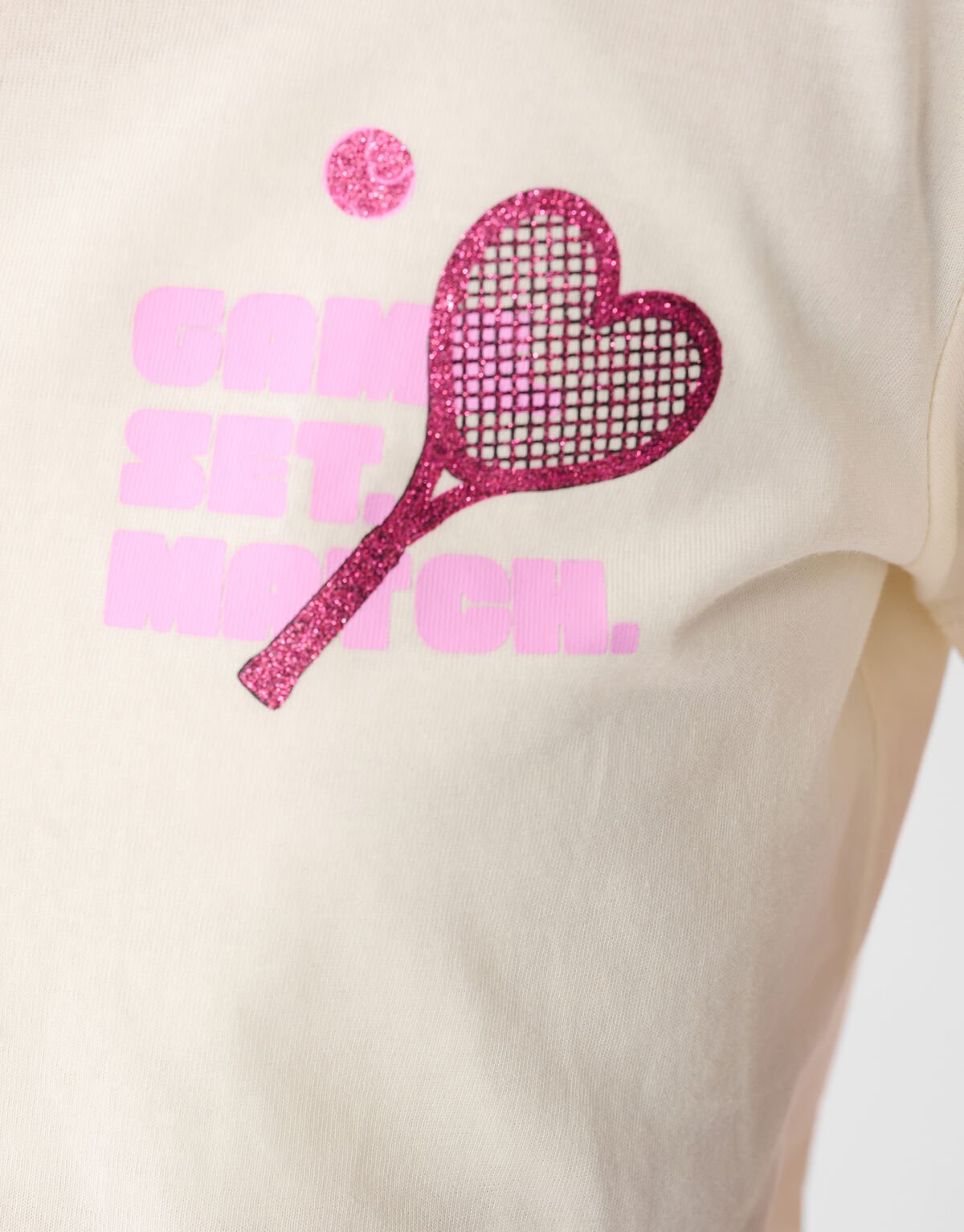 Heart Racket Artwork T-Shirt Gebrochenes Wei&szlig; SHOEBY GIRLS