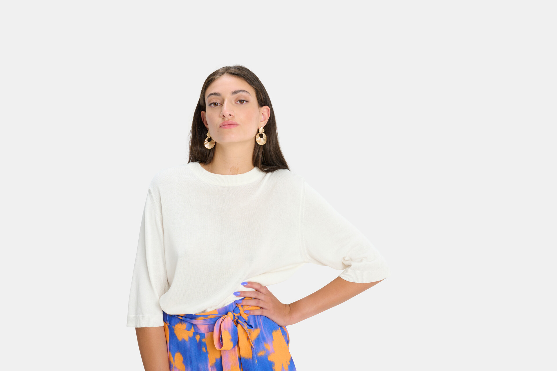 Strick-T-Shirt Offwhite EKSEPT