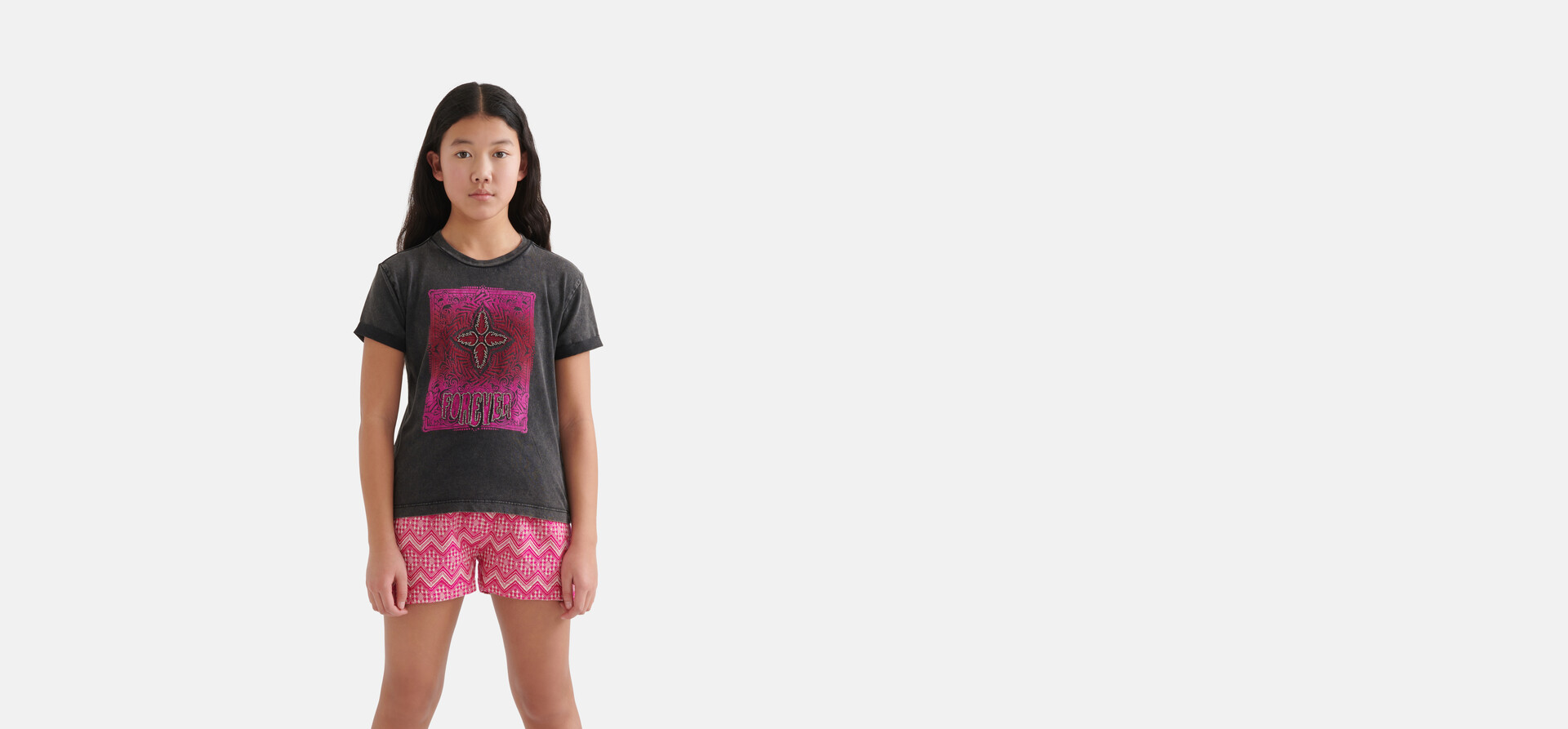 T-Shirt mit grafischem Aufdruck Dunkelgrau SHOEBY GIRLS