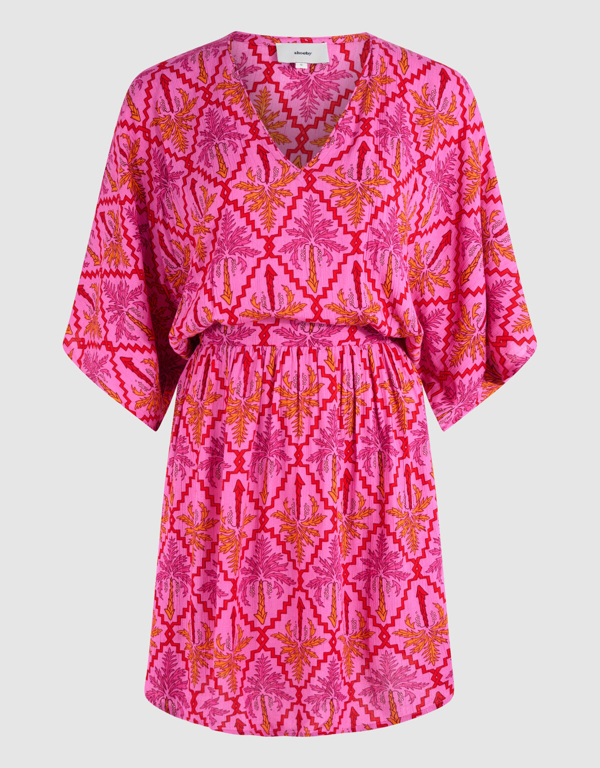 Bedrucktes Crinkle-Minikleid Rosa SHOEBY WOMEN