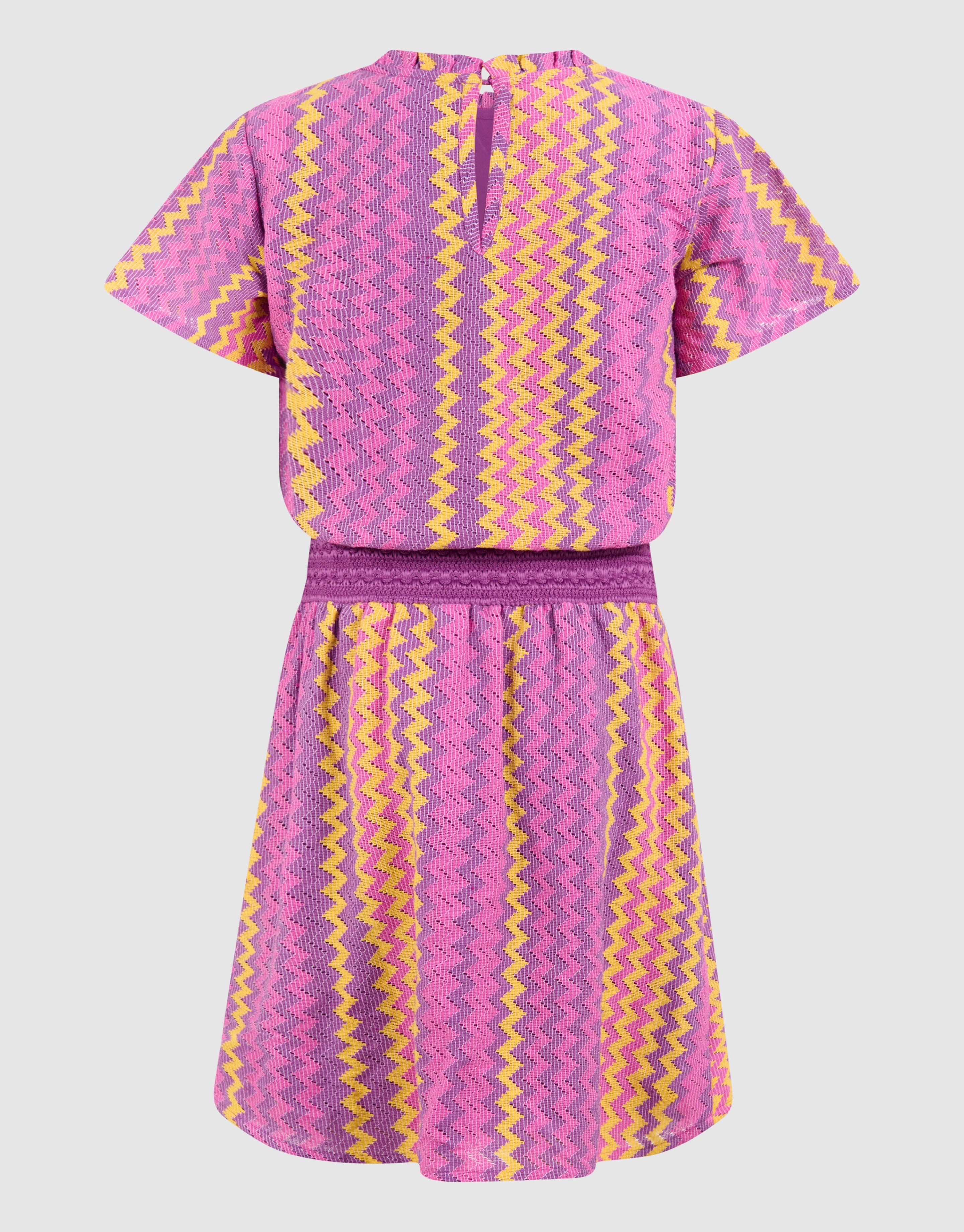 Zickzack gehäkeltes Kleid Rosa SHOEBY GIRLS