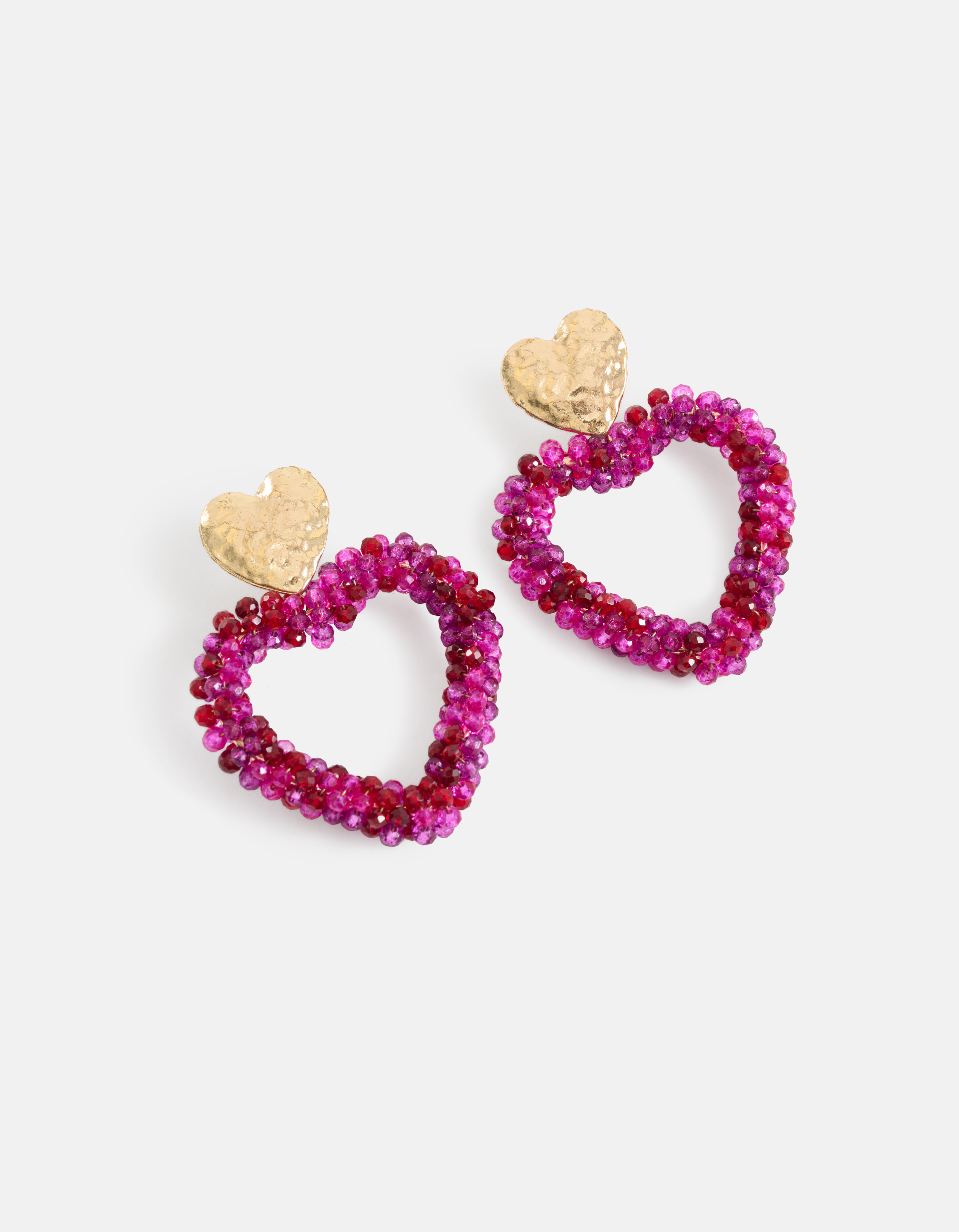 Perlenohrringe Herz dunkelviolett SHOEBY ACCESSOIRES