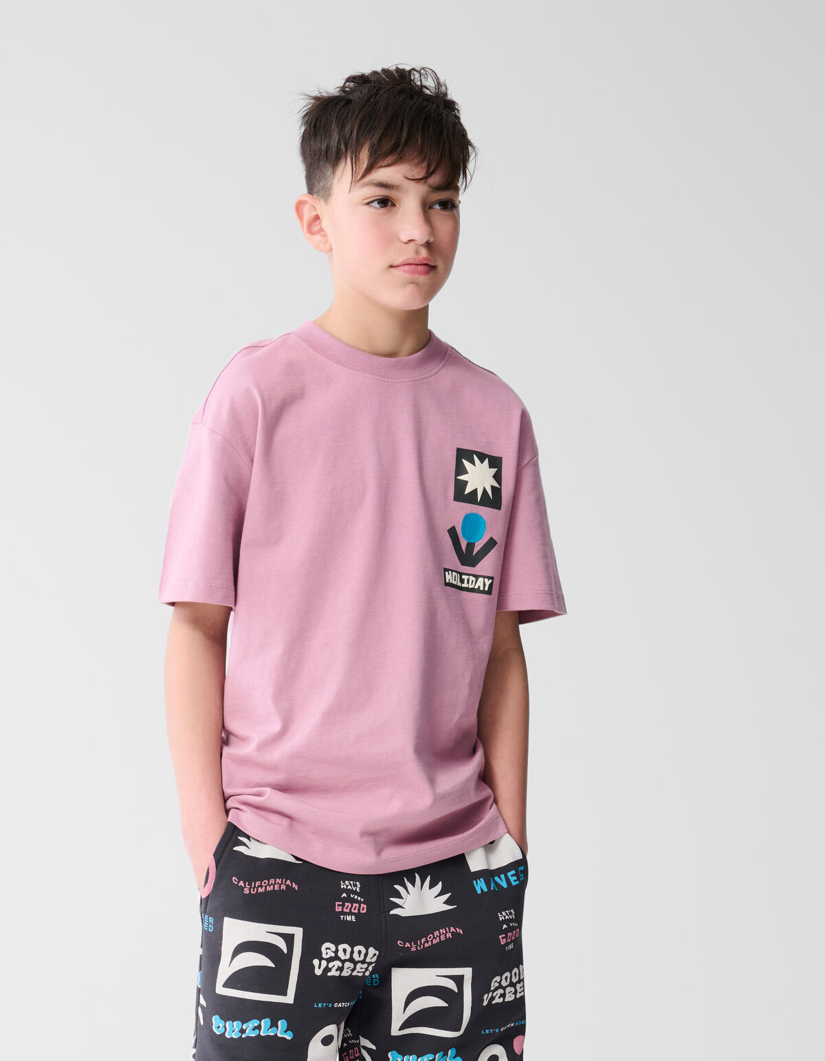 Holiday Artwork T-shirt Roze SHOEBY BOYS