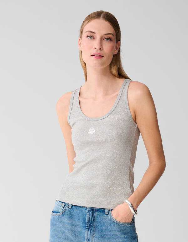 Lurex Shoeby Logo Tanktop Silber SHOEBY WOMEN