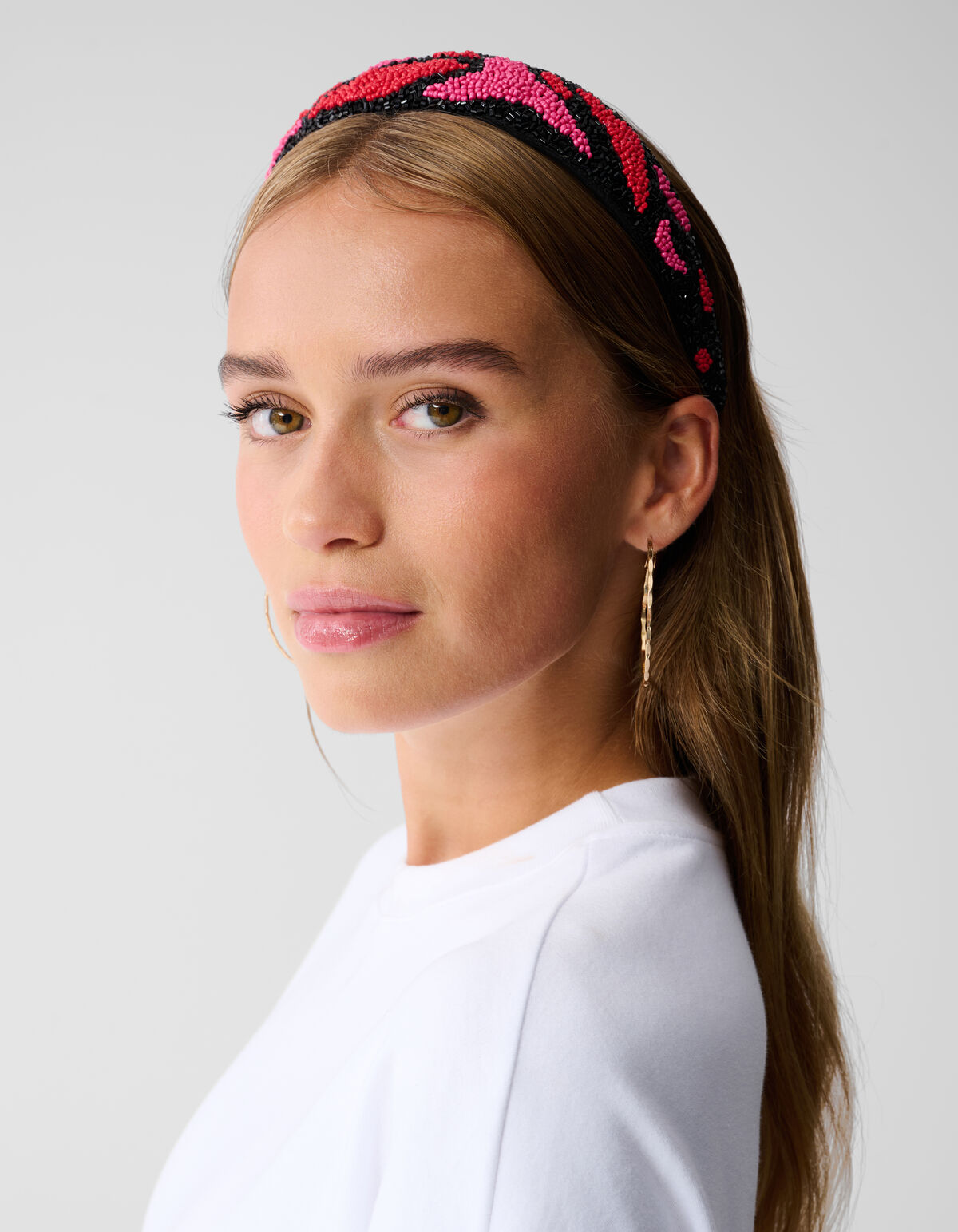 Perlen-Haarband Rosa/Rot SHOEBY ACCESSOIRES