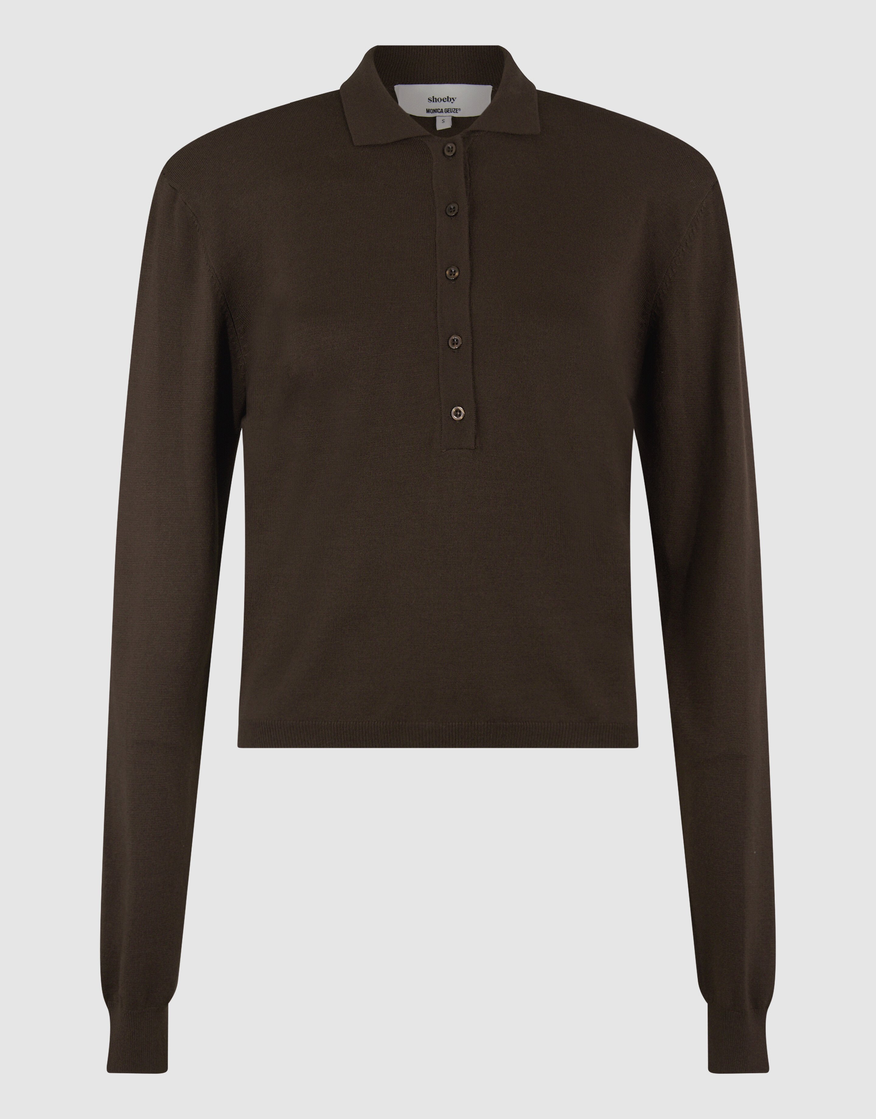 Langarm-Poloshirt Dunkelbraun von Monica SHOEBY WOMEN