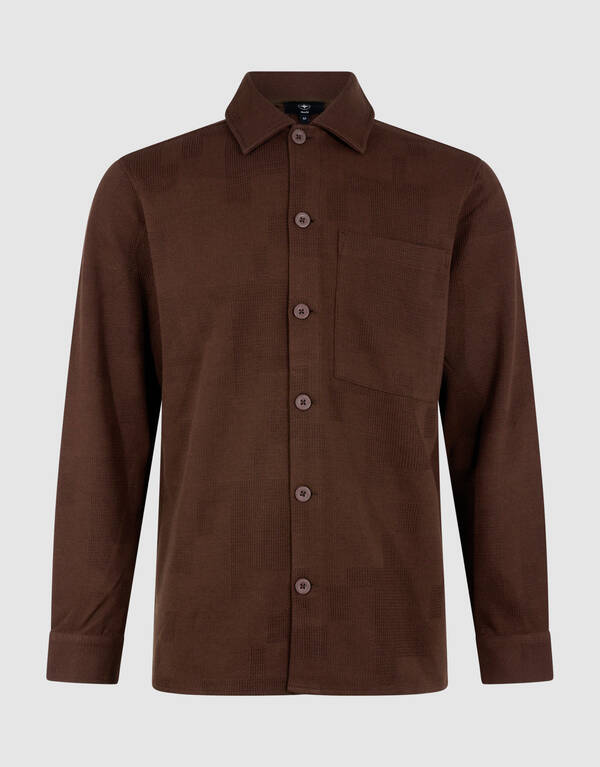 Kariertes Jacquard-Hemd Dunkelbraun SHOEBY MEN
