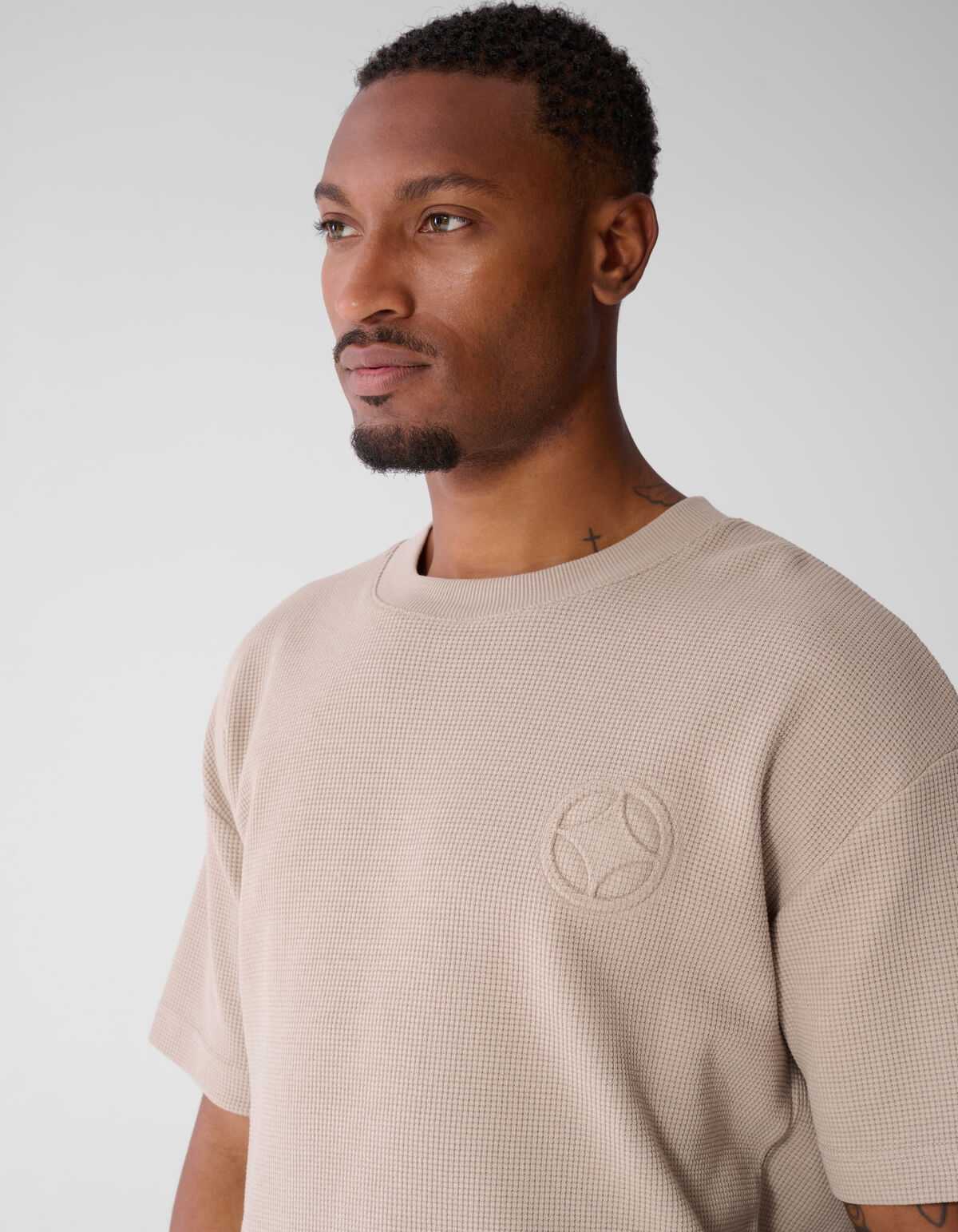 Waffel-T-Shirt Hellbraun SHOEBY MEN