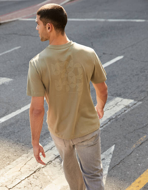 Wave Artwork T-Shirt Khaki SHOEBY MEN