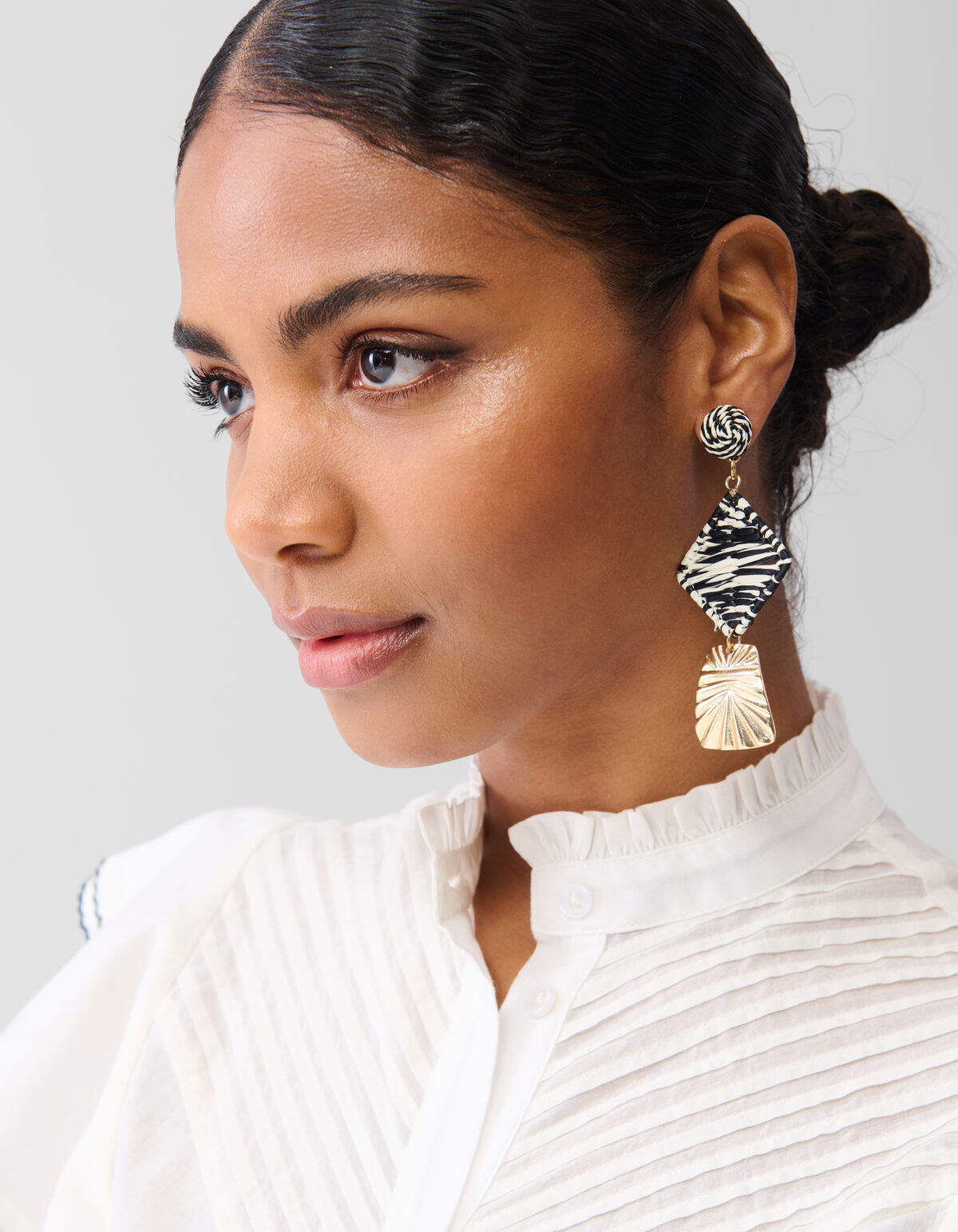 Zebra-Ohrringe Gold SHOEBY ACCESSOIRES