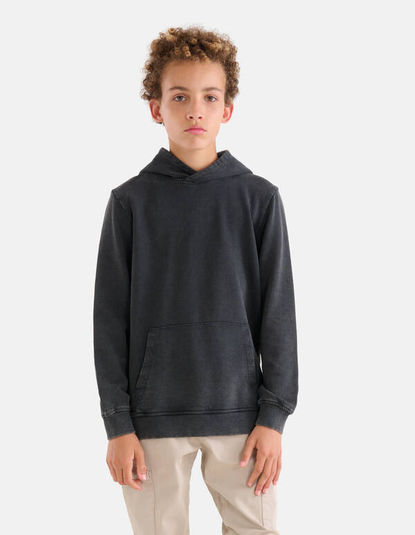 Washed Hoodie Dunkelgrau SHOEBY BOYS