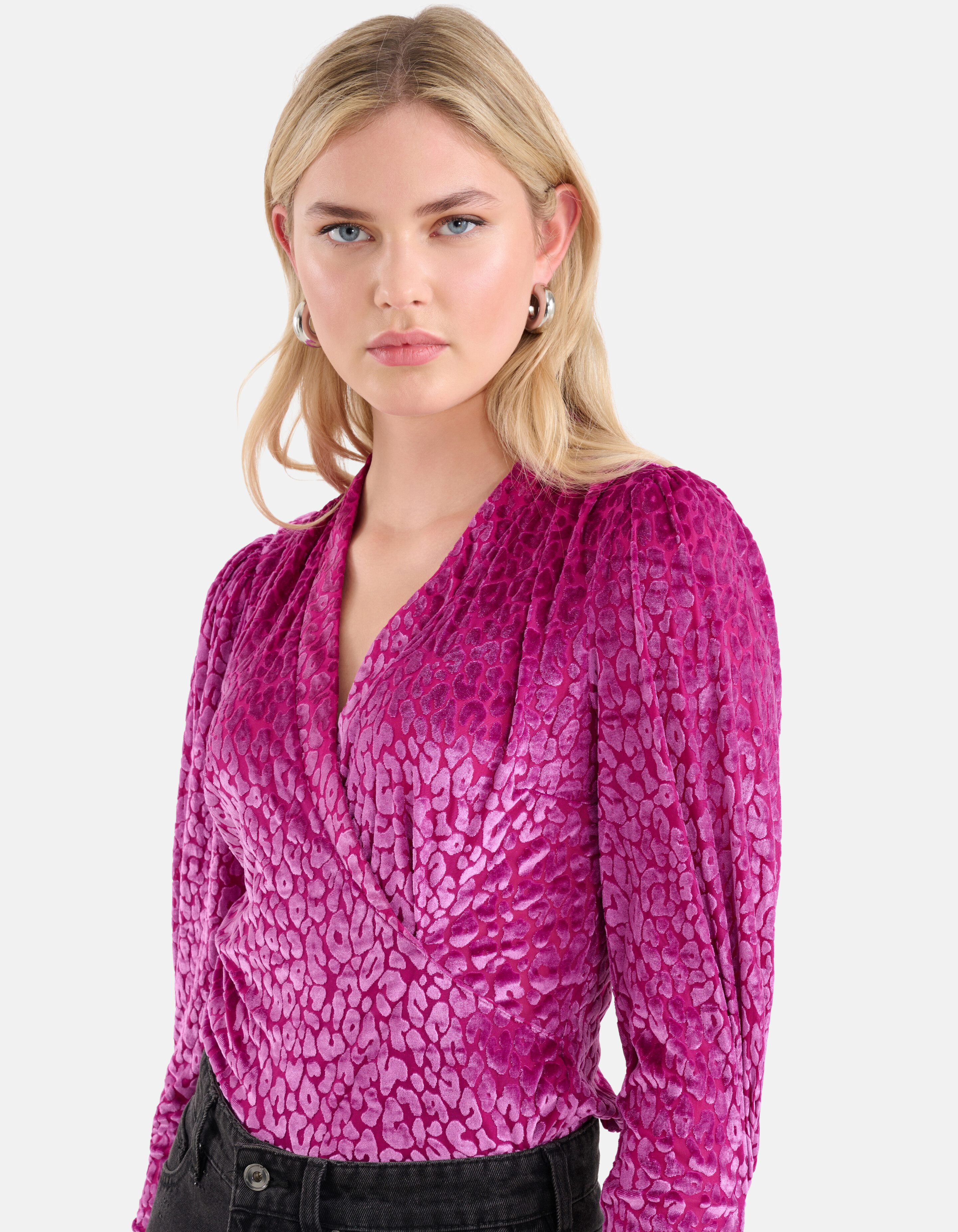 Samt Mesh Top Lila SHOEBY WOMEN