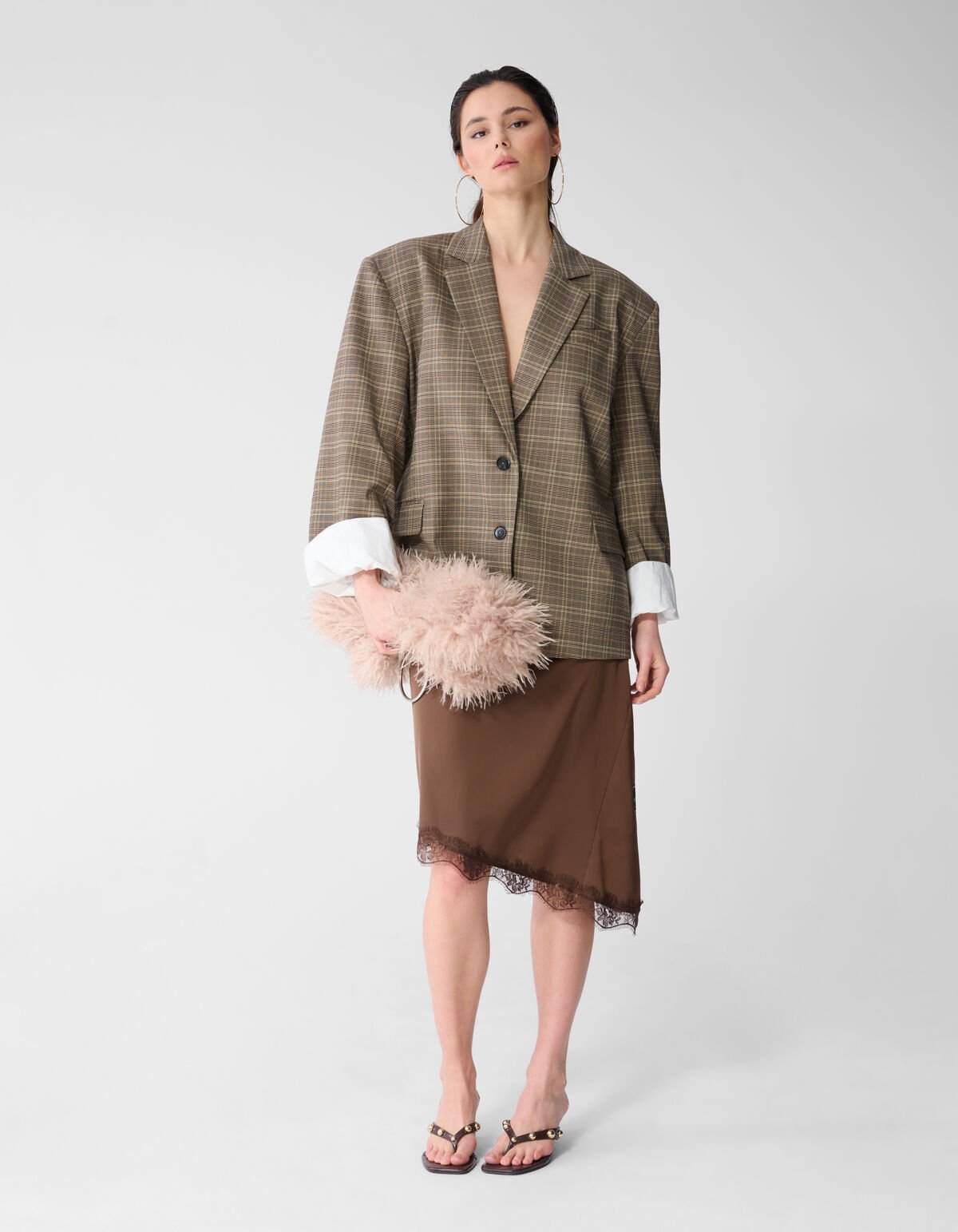 Oversized Karierte Blazer Braun SHOEBY WOMEN