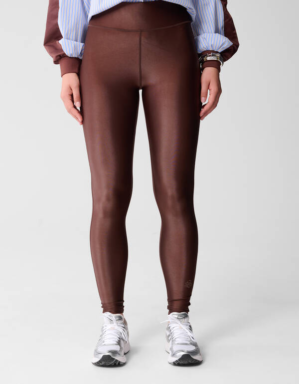Glänzende Leggings Braun SHOEBY WOMEN