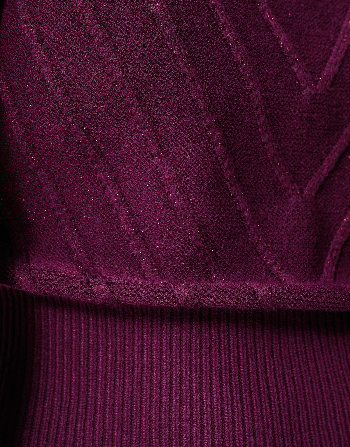 Glitzernder Strickpullover, Dunkelrot SHOEBY WOMEN