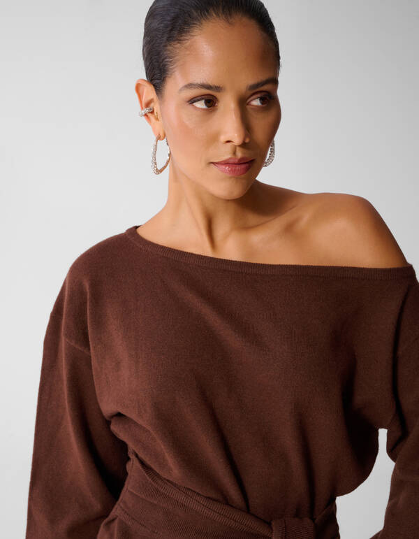 Scarf Strickpullover Braun SHOEBY WOMEN