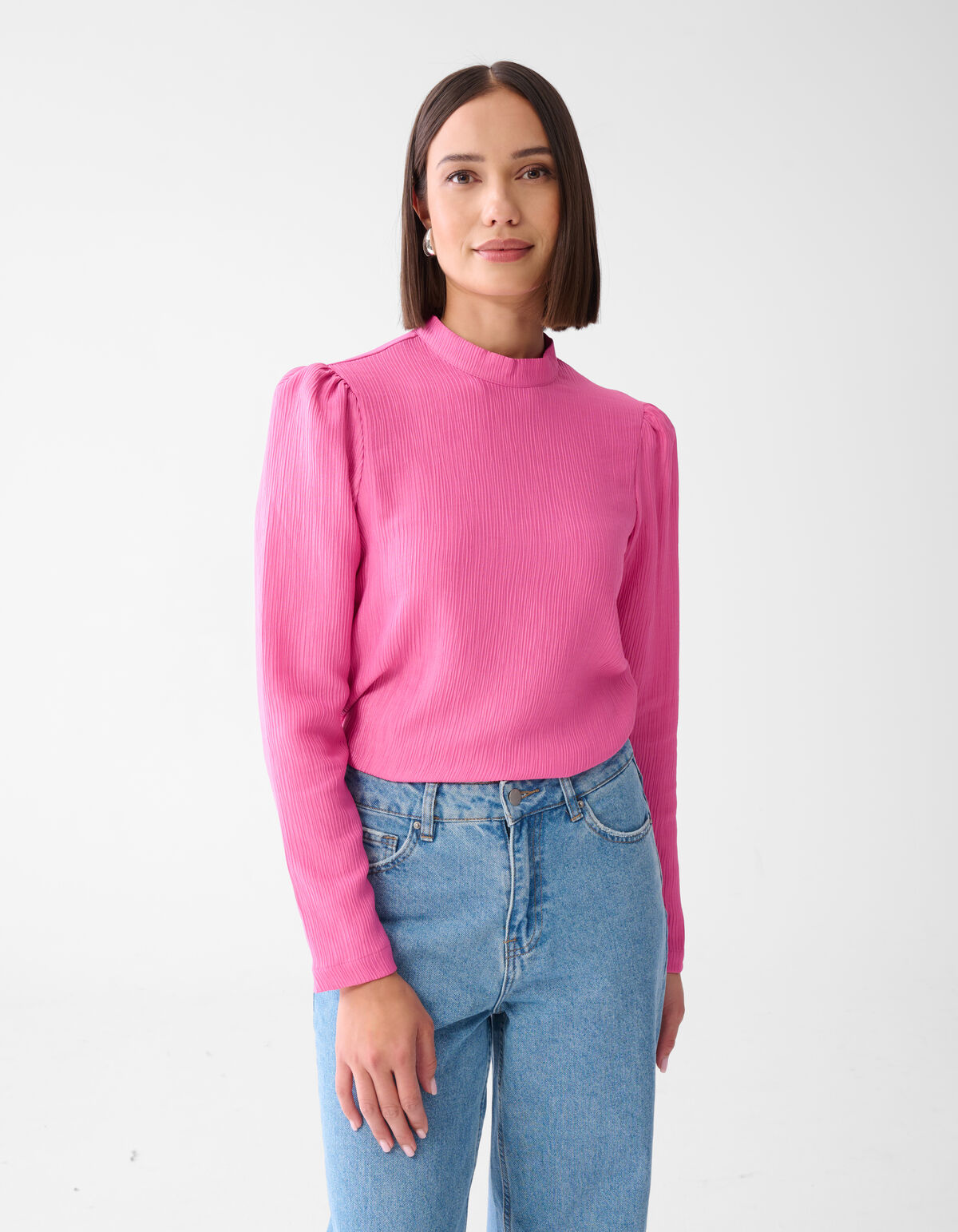 Strukturierte Bluse Rosa SHOEBY WOMEN