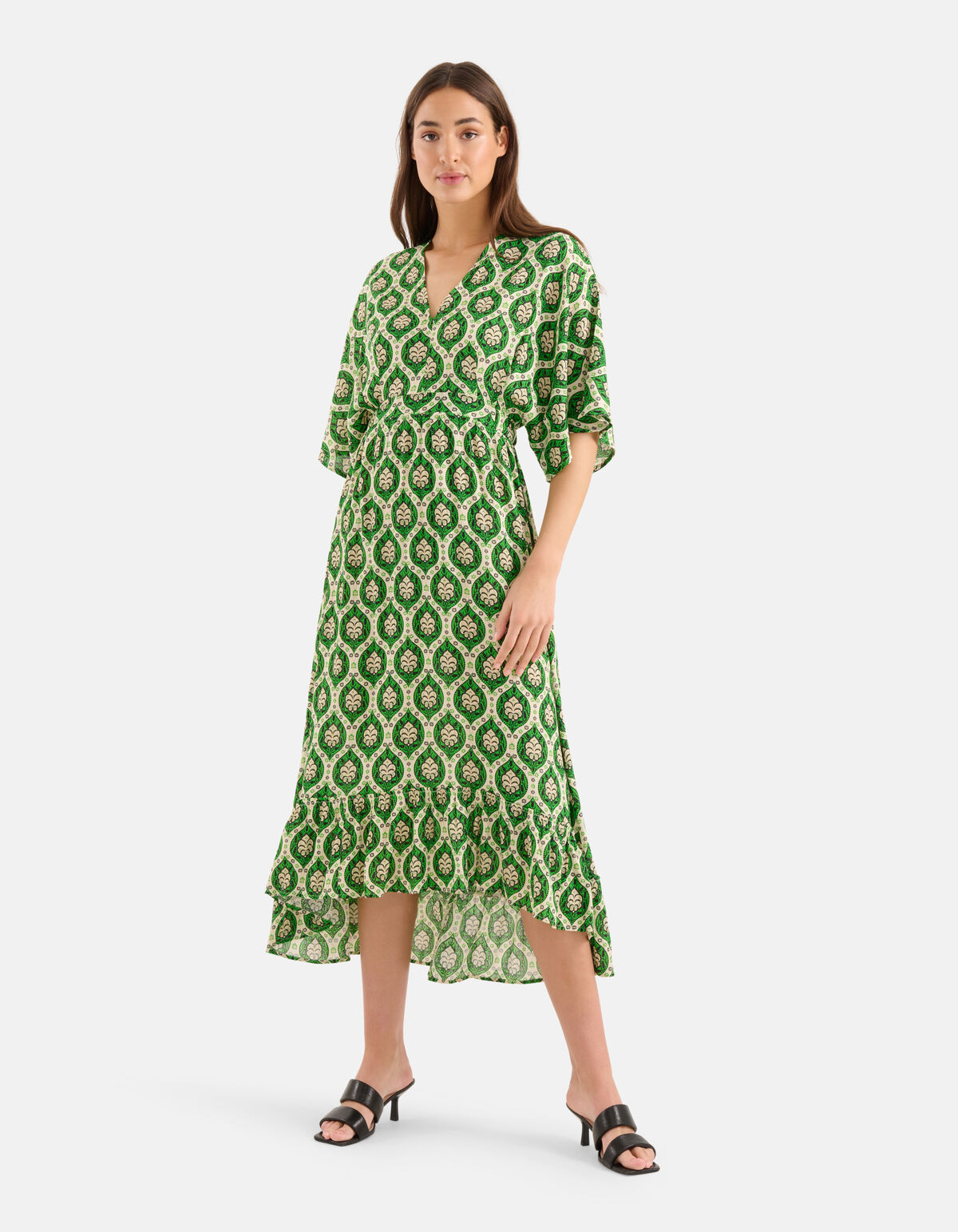 Grafik Lurex Maxikleid Gr&uuml;n SHOEBY WOMEN