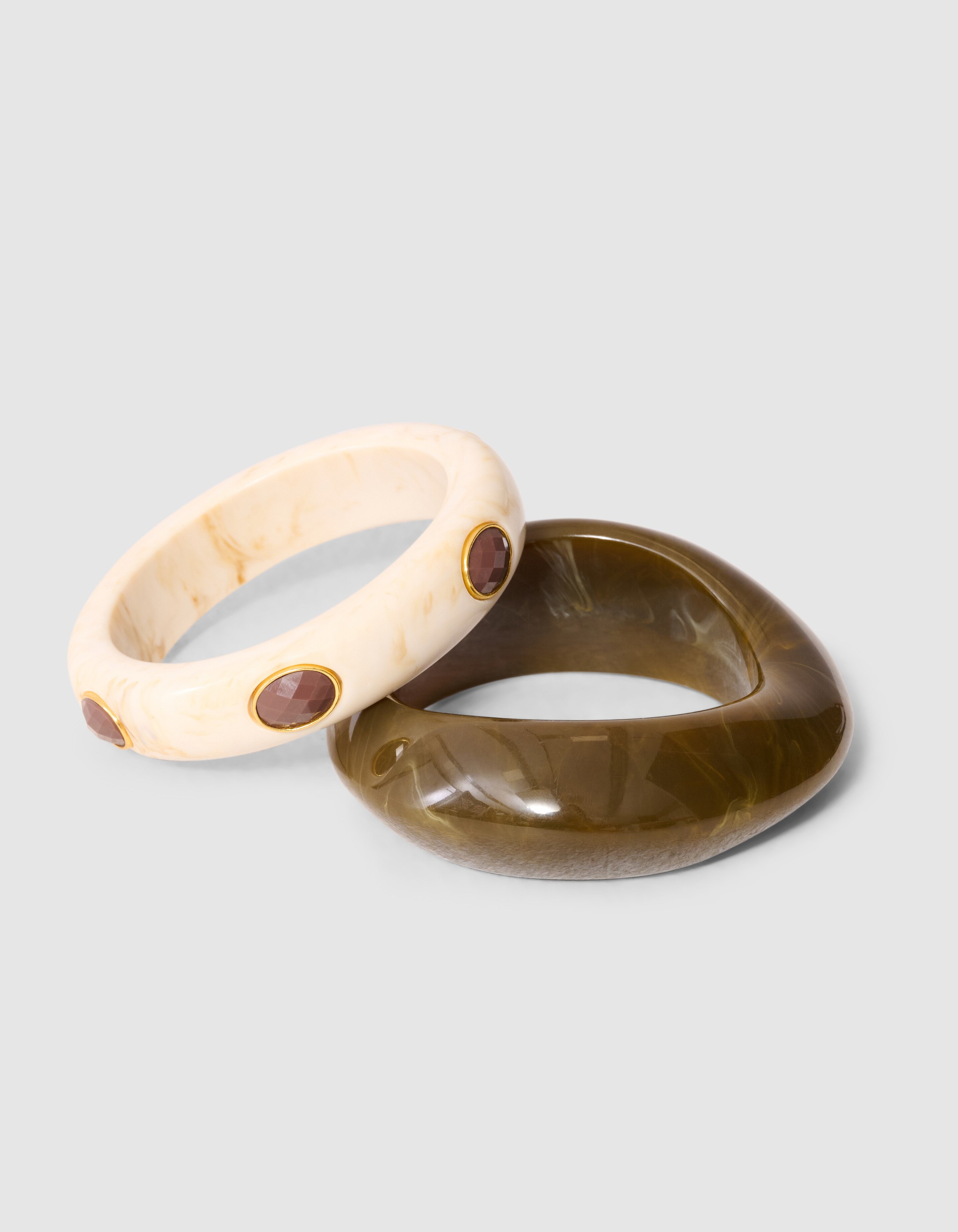 Big Stone Armreif-Set Braun SHOEBY ACCESSOIRES