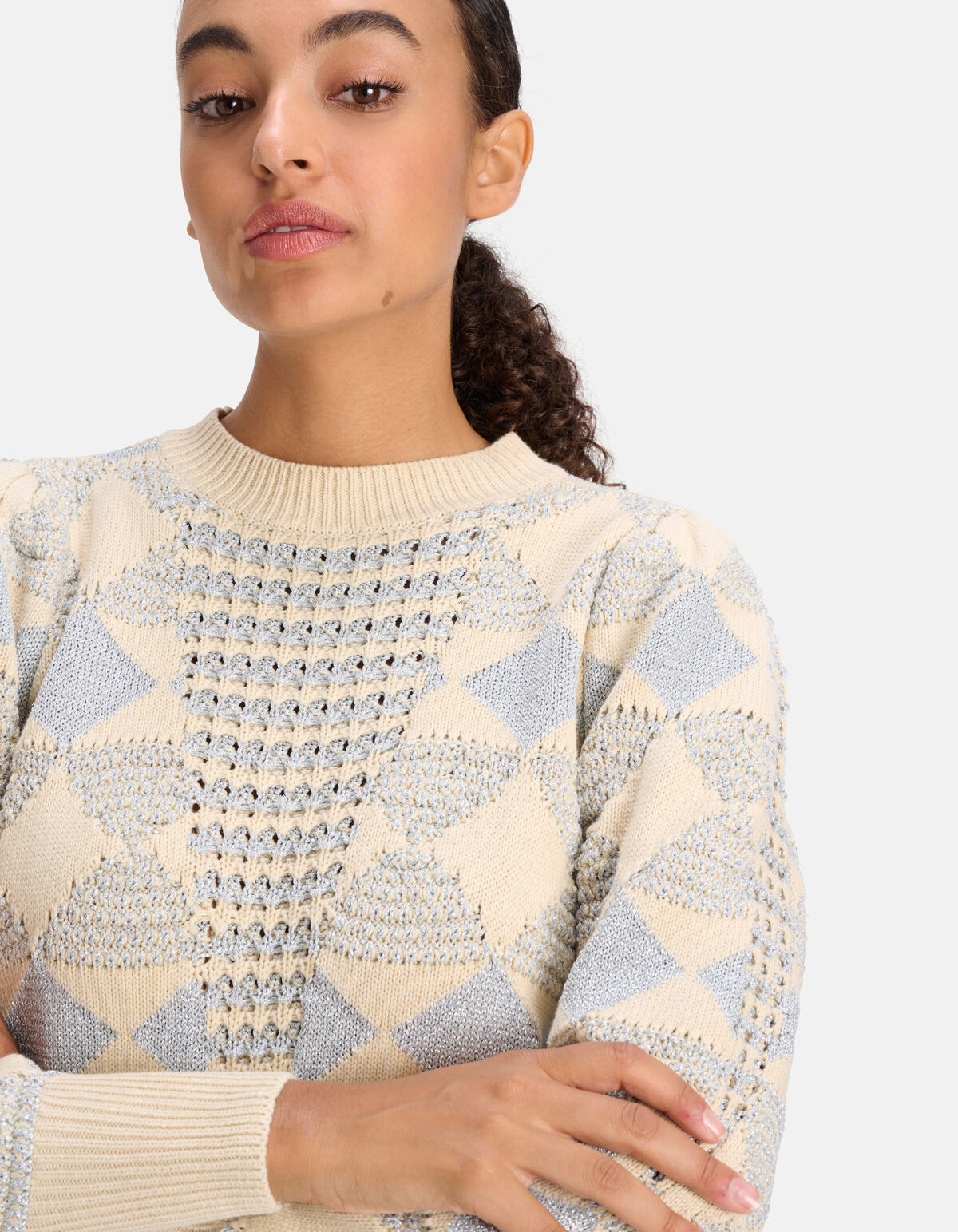 Lurex-Glitzer-Pullover Silber SHOEBY WOMEN