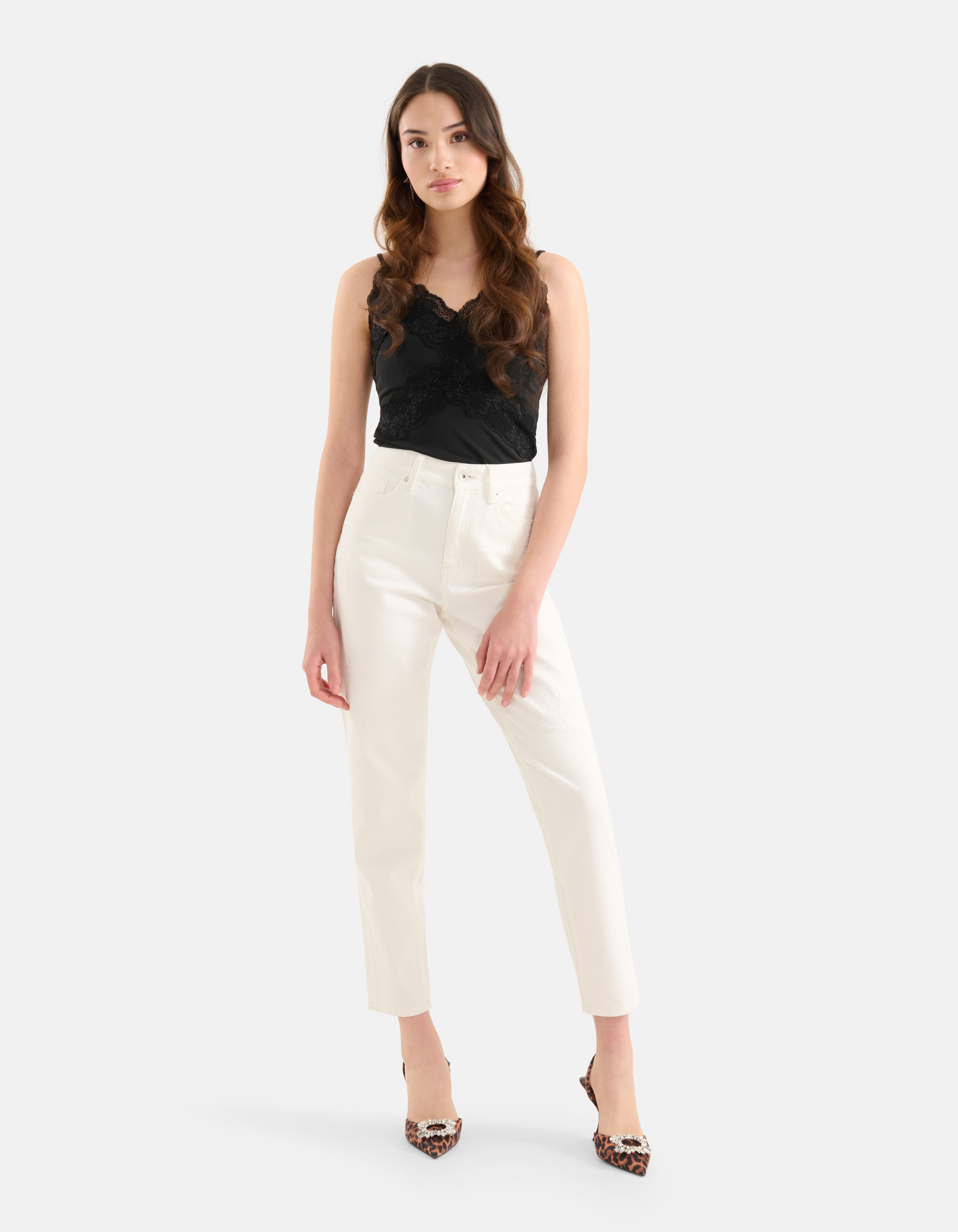 Tapered Fit Jeans Weiß L29 SHOEBY WOMEN