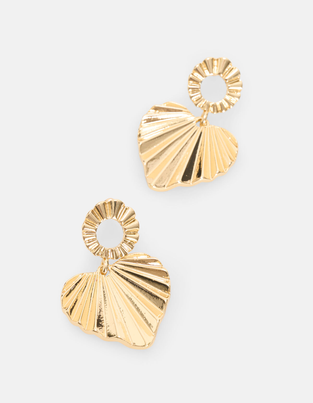 Gestreifte Herz-Ohrringe Gold SHOEBY ACCESSOIRES