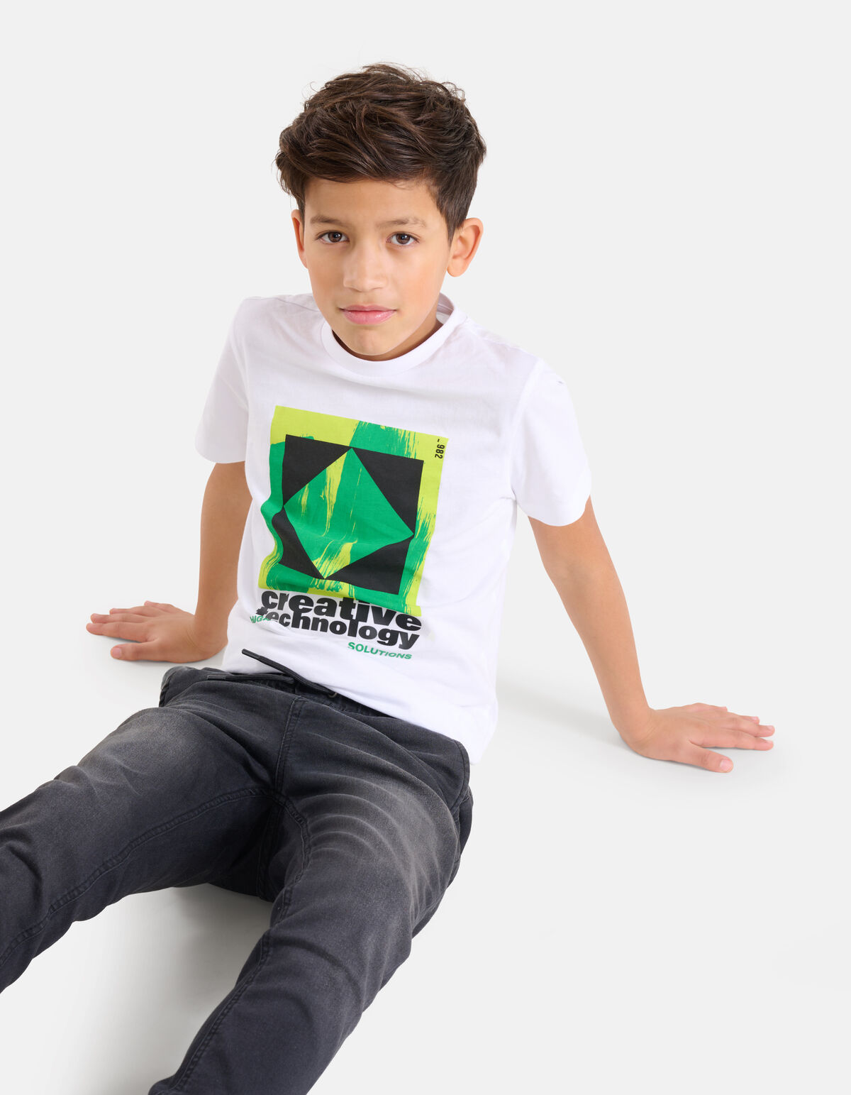 Bedrucktes T-shirt Weiß SHOEBY BOYS