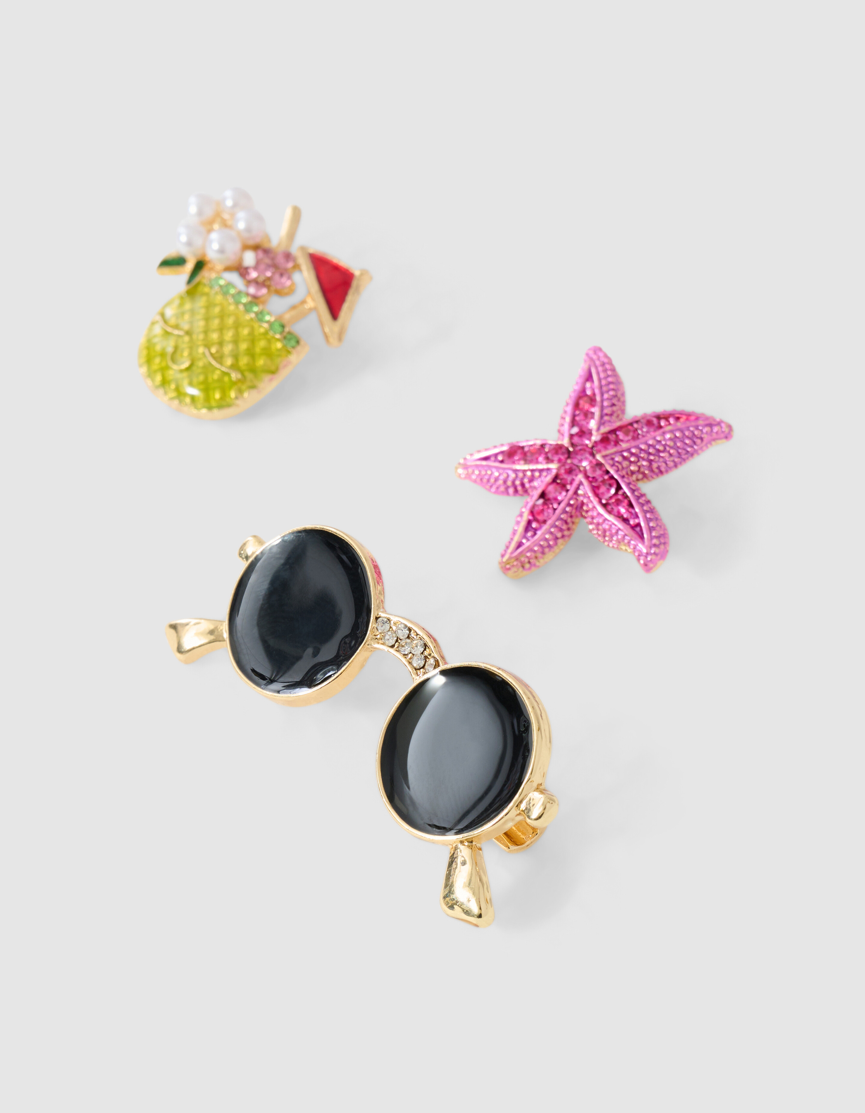 Sommer-Broschen-Set Gold SHOEBY ACCESSOIRES