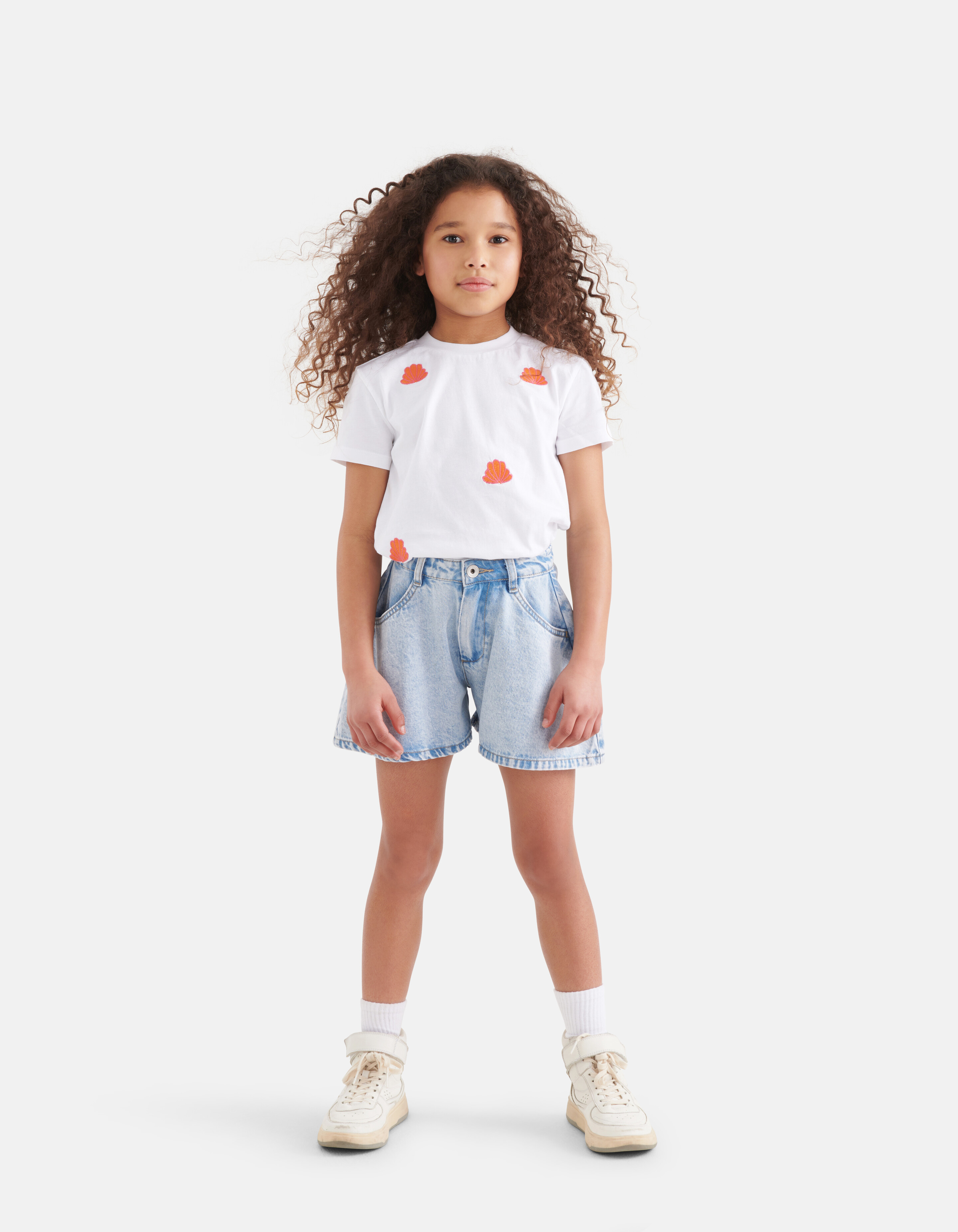 Stickerei-T-Shirt Weiß SHOEBY GIRLS