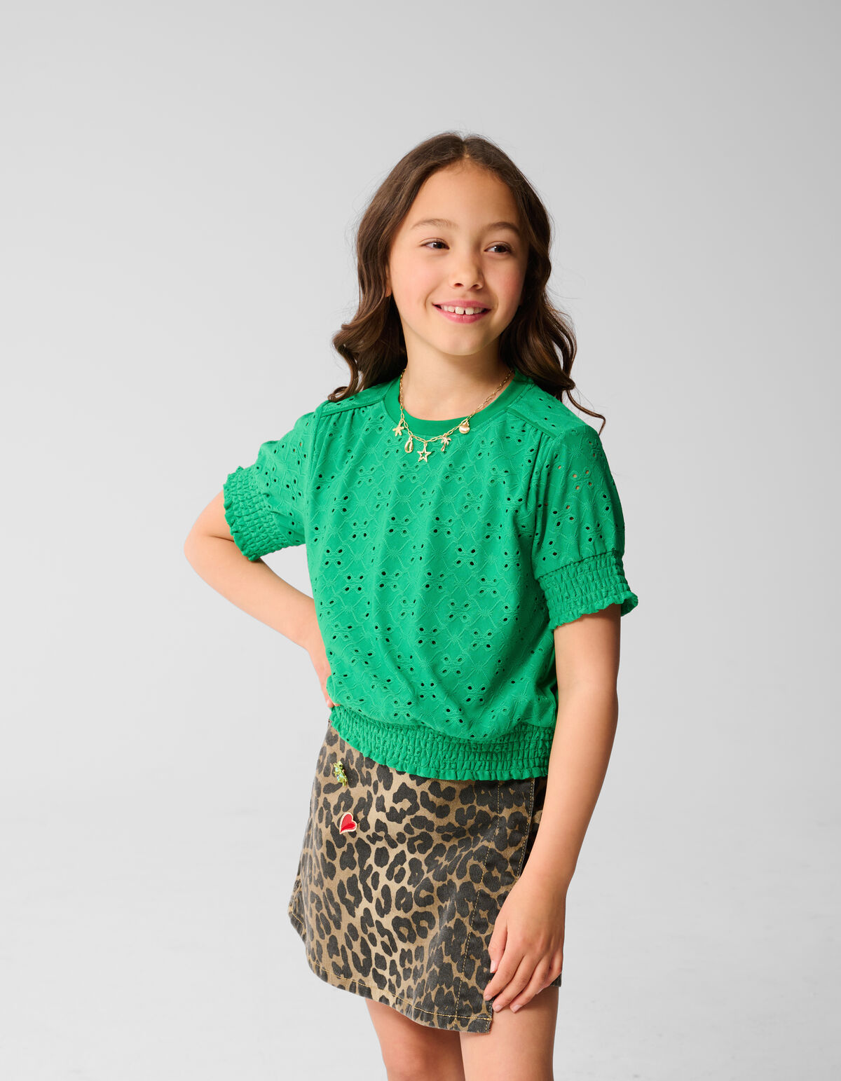 Stickerei Top Grün SHOEBY GIRLS