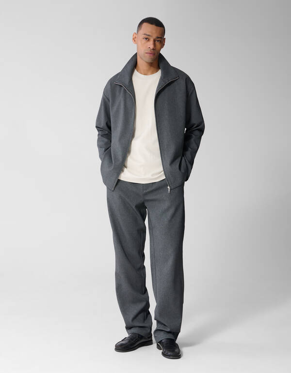 Melange Funnel Jacke Grau SHOEBY MEN